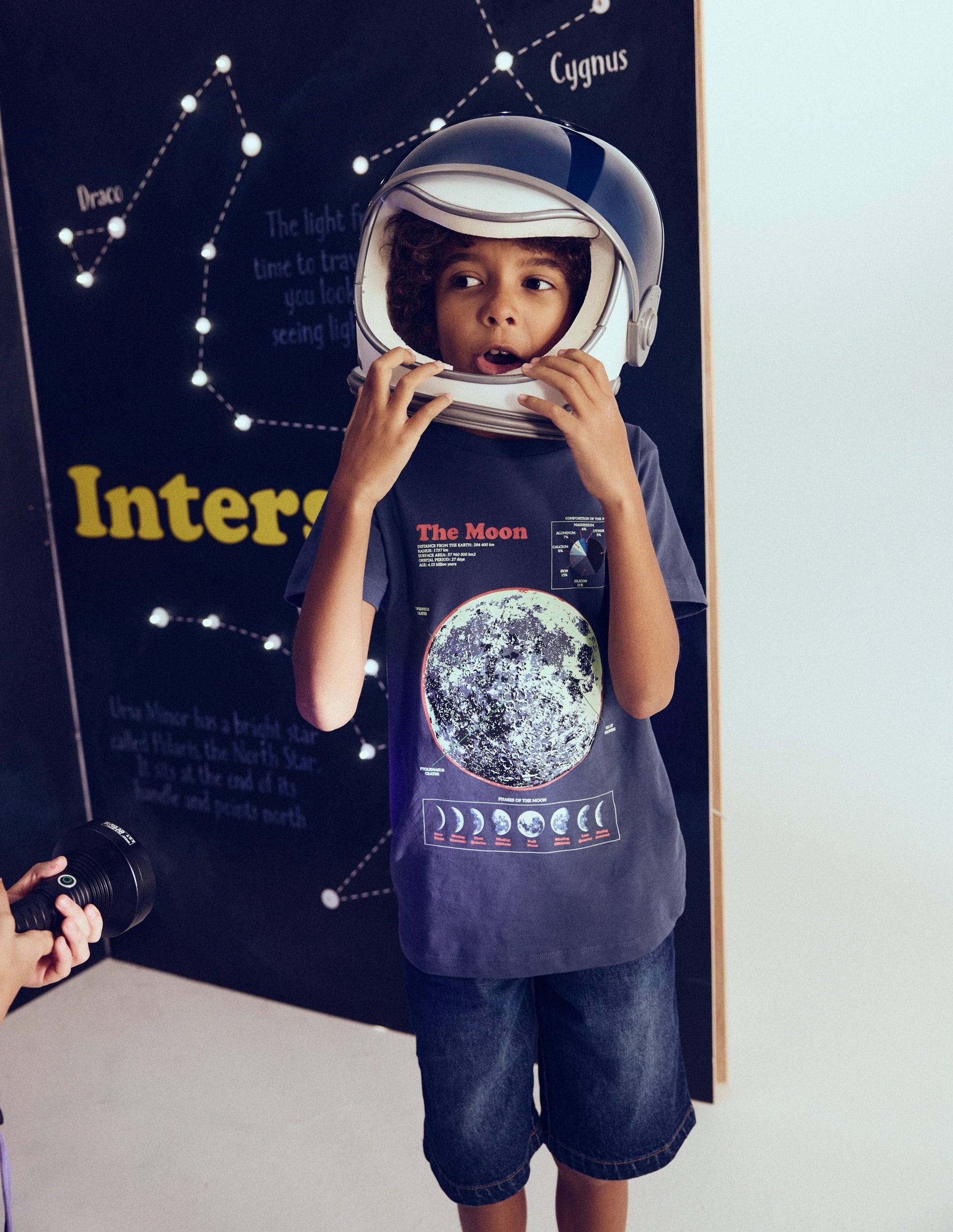 Glow-In-The-Dark T-shirt-Robot Blue Marl Moon-1