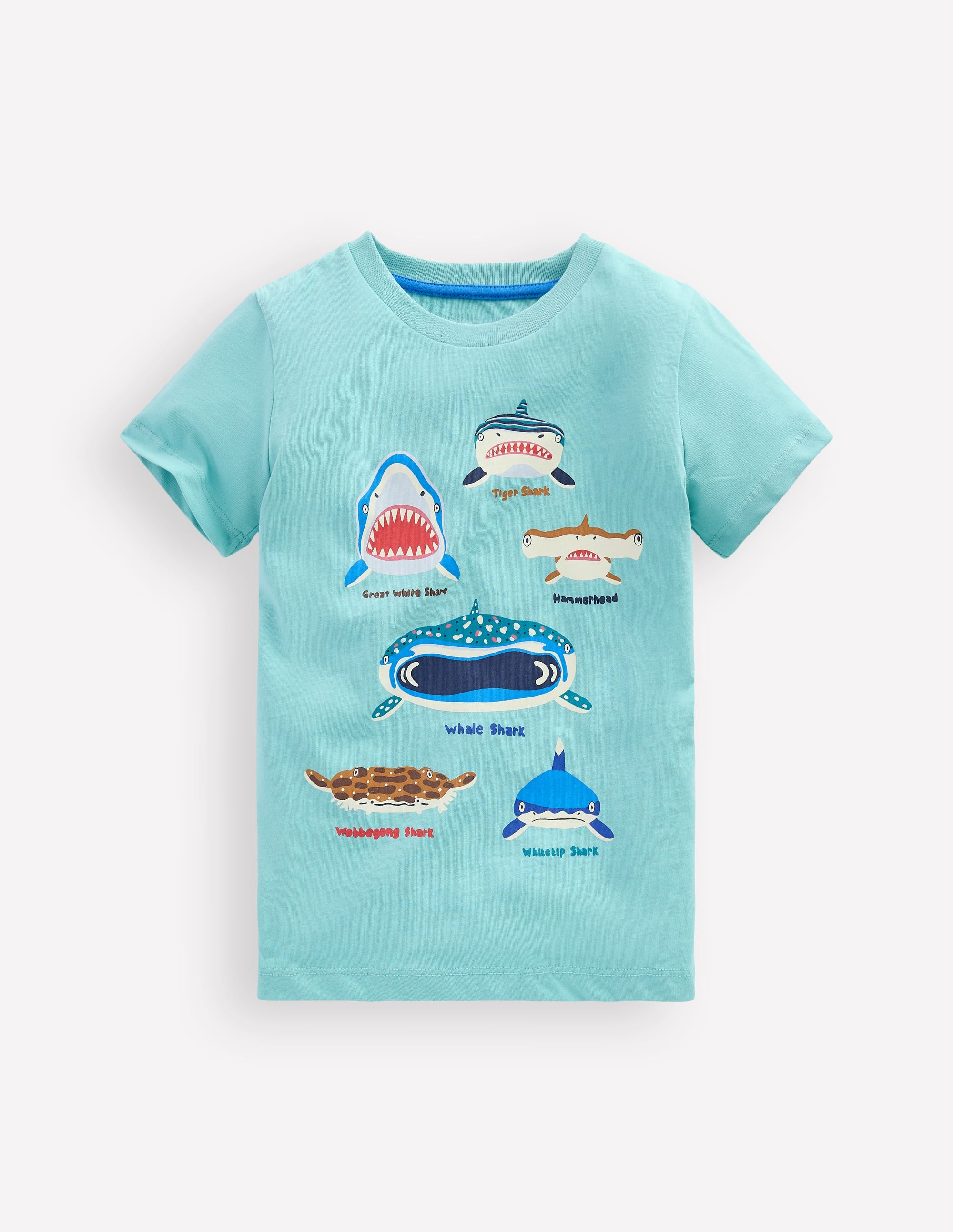 Glow - In - The - Dark T - shirt - Nile blue Sharks | Boden USA