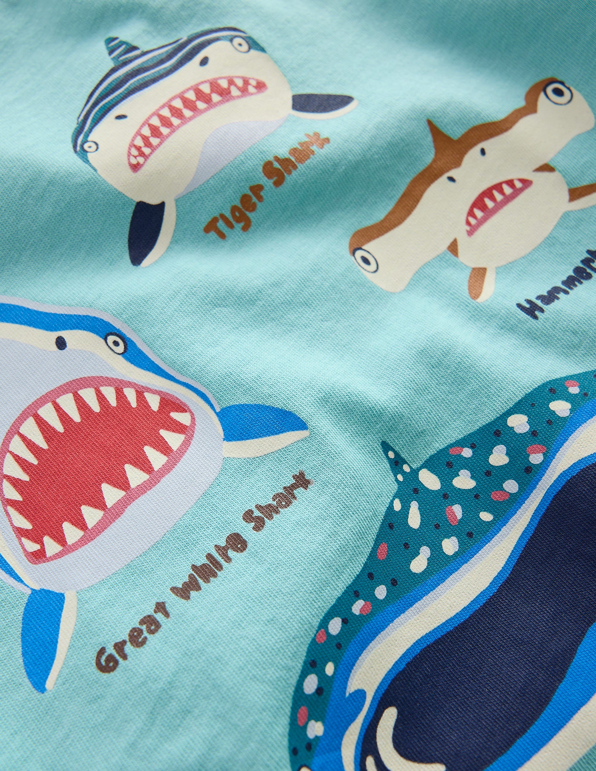 Glow - In - The - Dark T - shirt - Nile blue Sharks | Boden USA