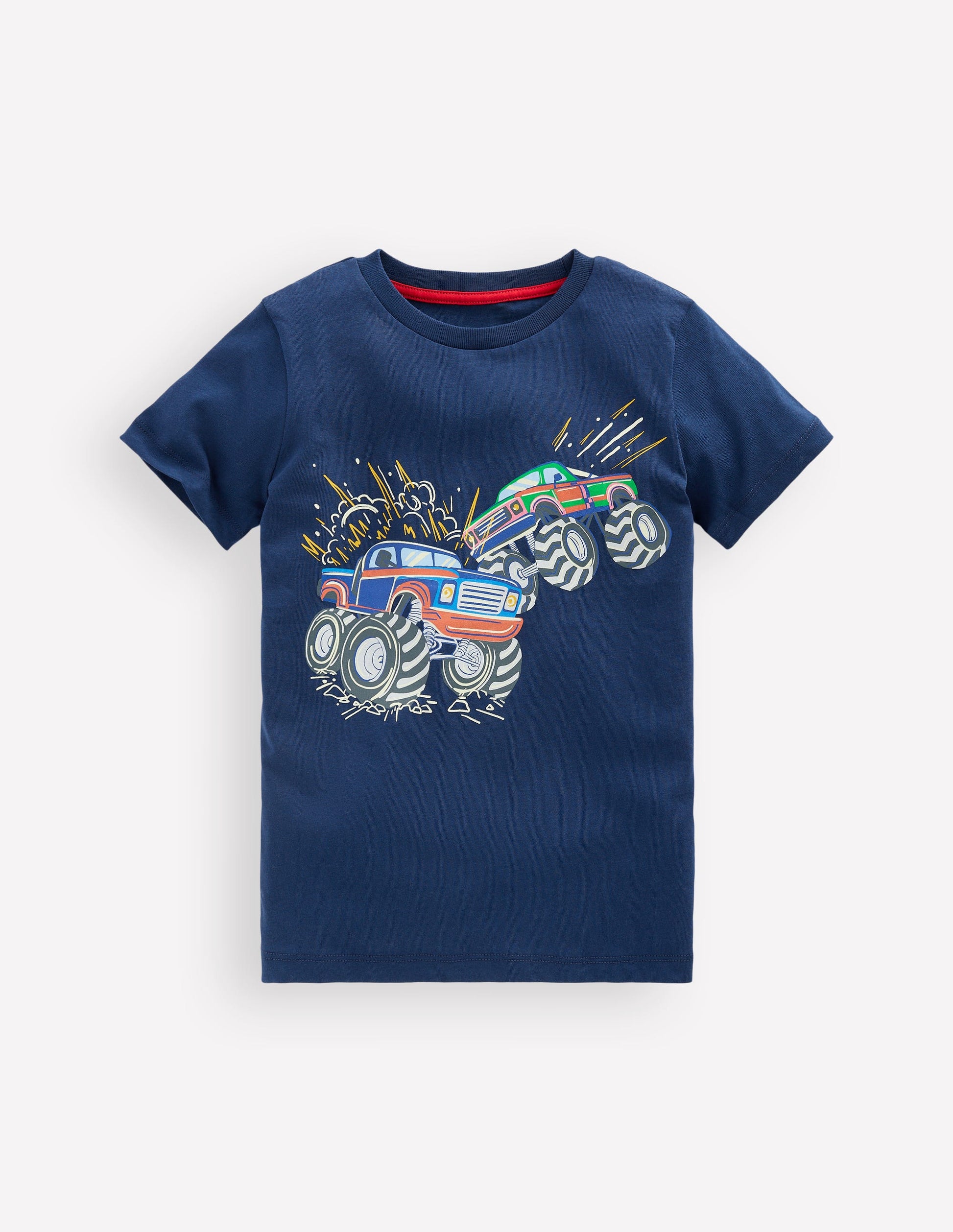 Glow-In-The-Dark T-shirt-Medieval blue Monster trucks-1