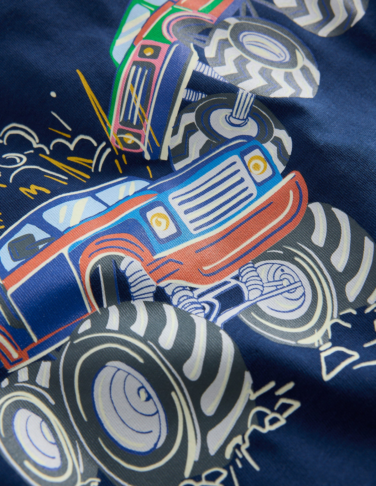 Glow-In-The-Dark T-shirt-Medieval blue Monster trucks - Image 3