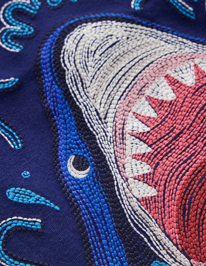 Glow Superstitch T-shirt-MEDIEVAL BLUE-3