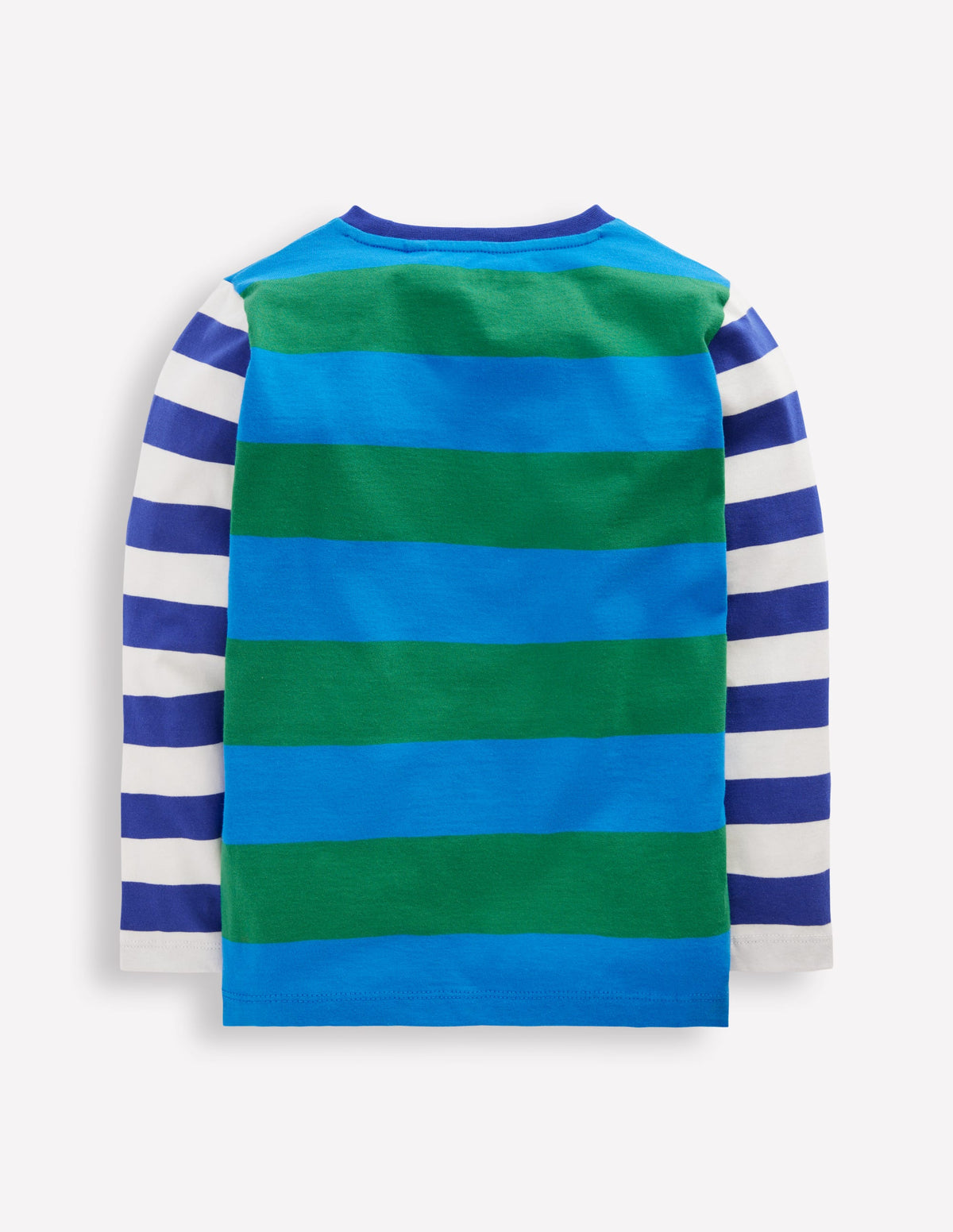 Long Sleeve Hotchpotch T-shirt-Blue/Green/Orange - Image 2