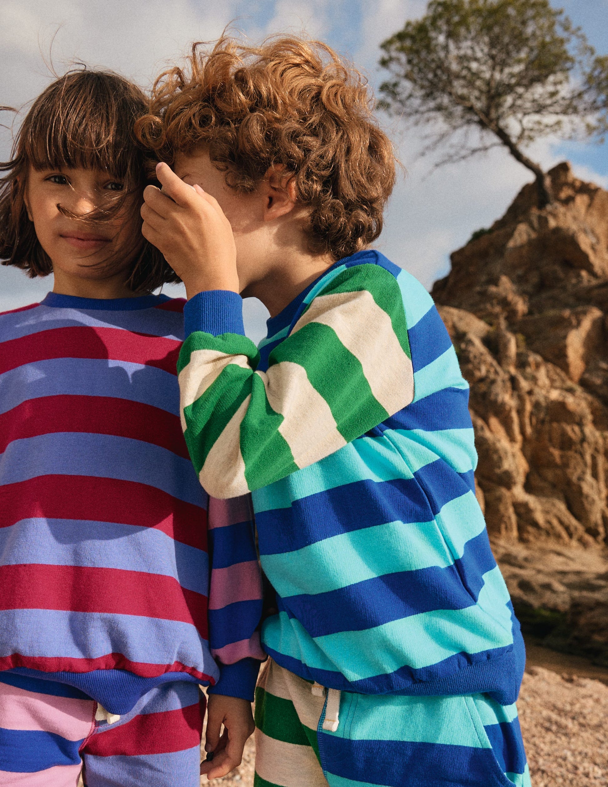 Everyday Printed Sweatshirt-Hotch Stripe-1