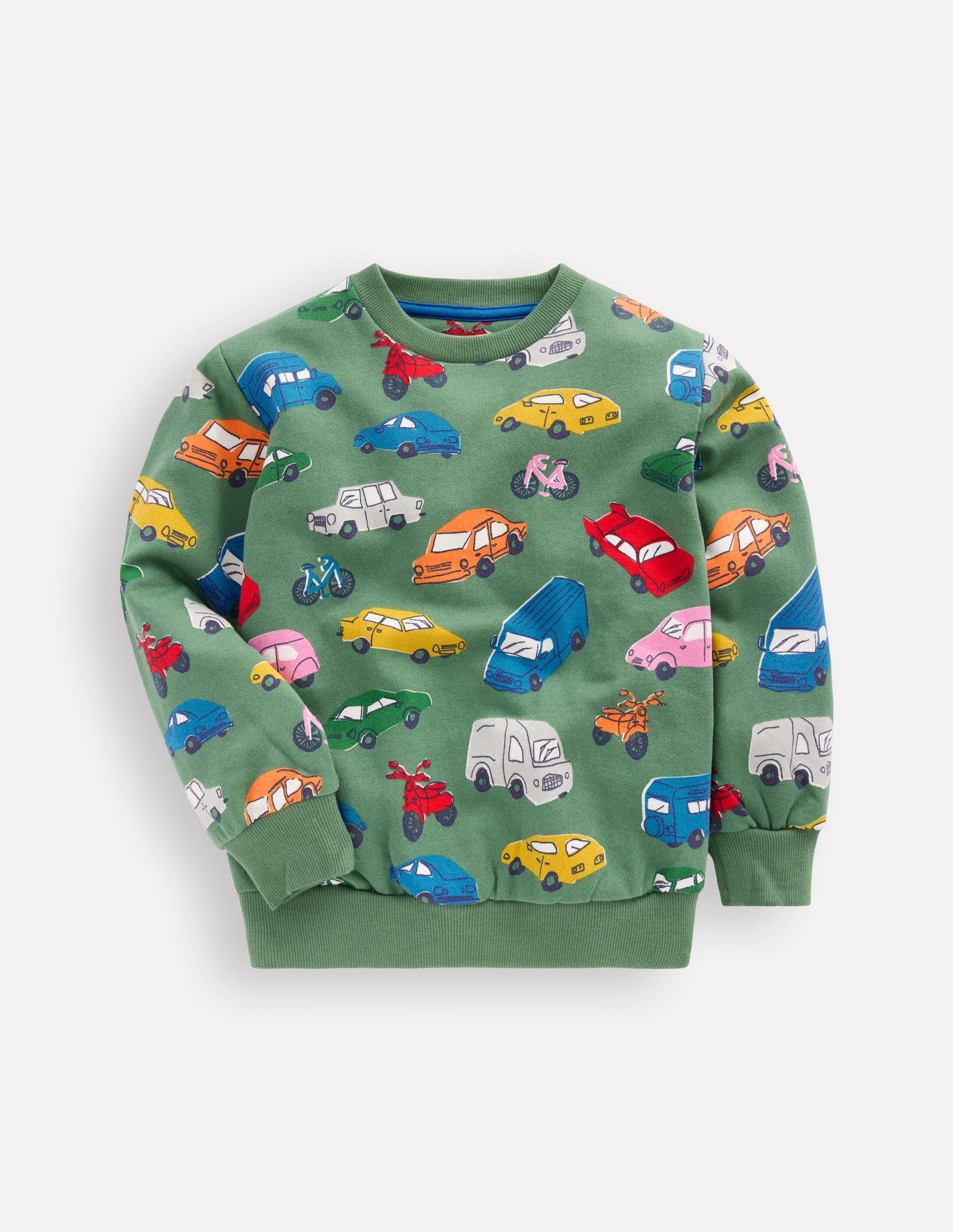 Everyday Printed Sweatshirt-Willow Green Traffic Jam-1