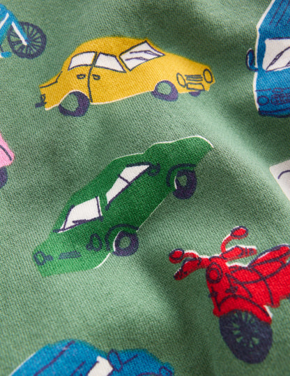 Everyday Printed Sweatshirt-Willow Green Traffic Jam-3