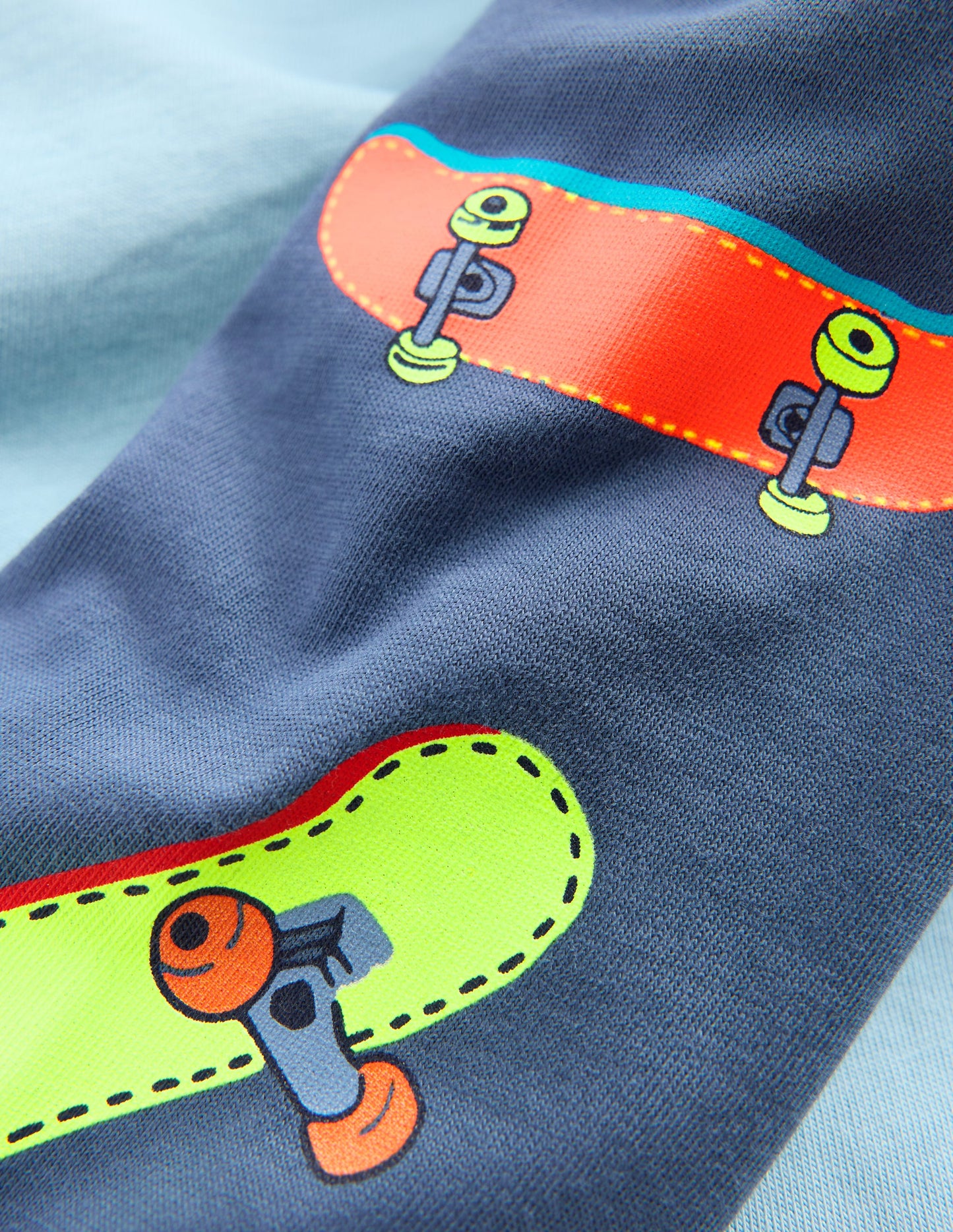 Printed Sleeve Raglan T-shirt-Blue Weekend Skateboards