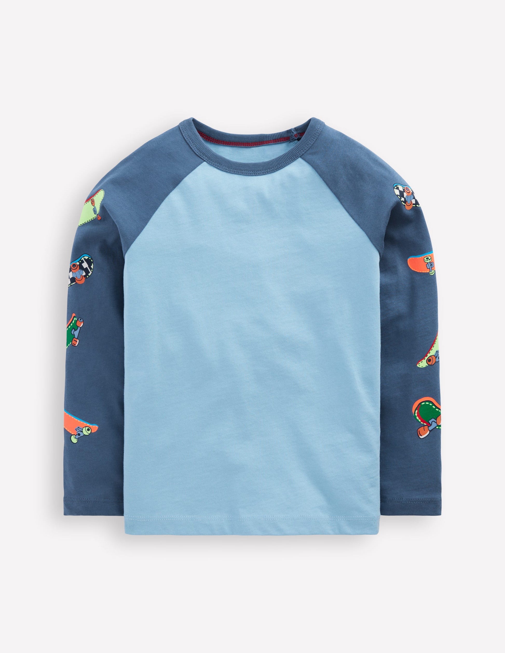 Printed Sleeve Raglan T-shirt-Blue Weekend Skateboards-3