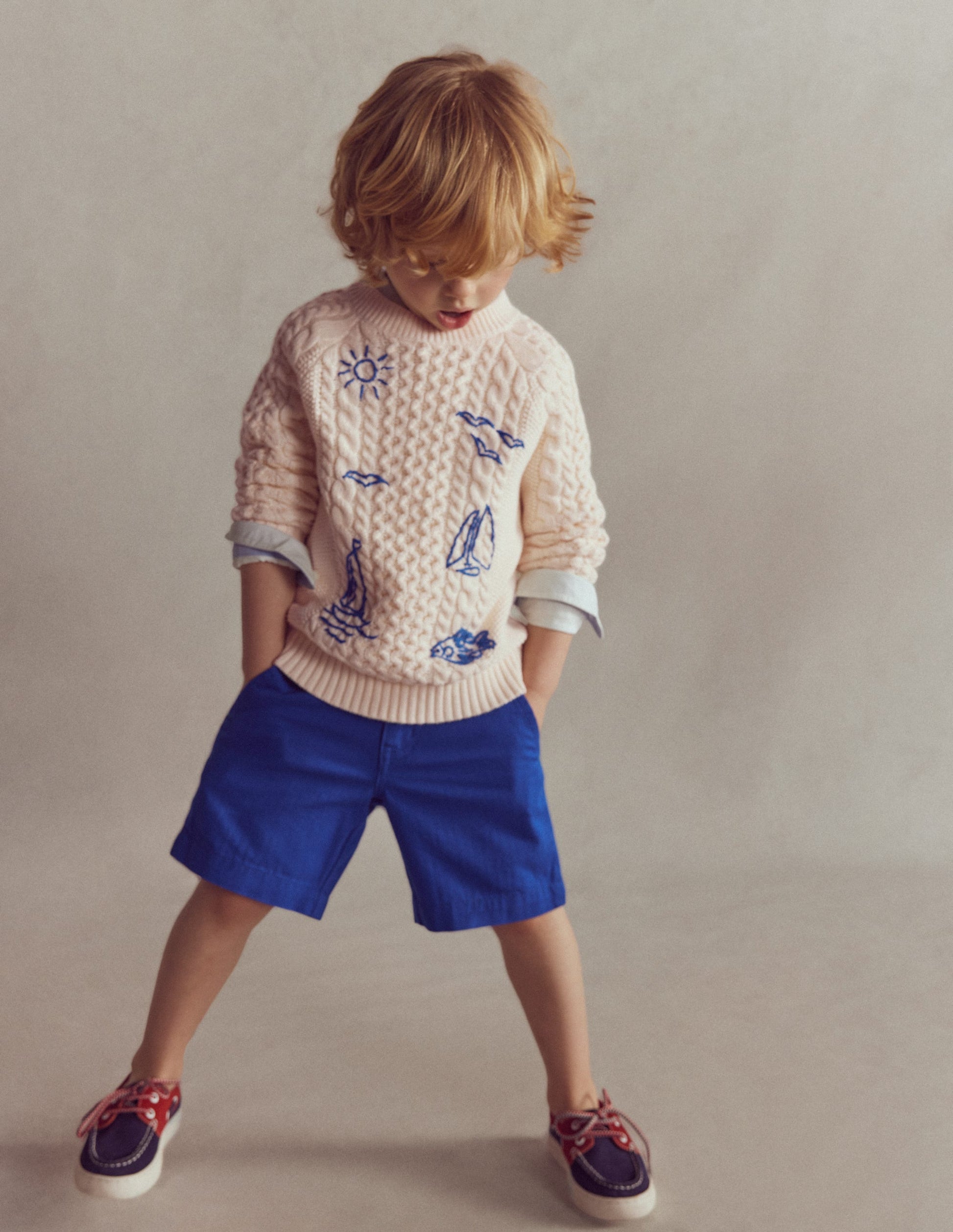 Cable Embroidered Sweater-Warm Ivory-2