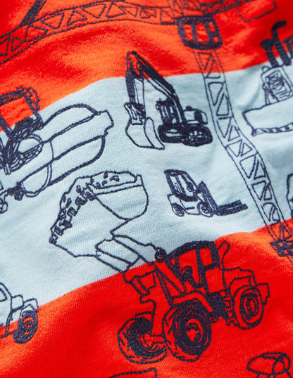 Relaxed Embroidered T-shirt-Construction Vehicles-3