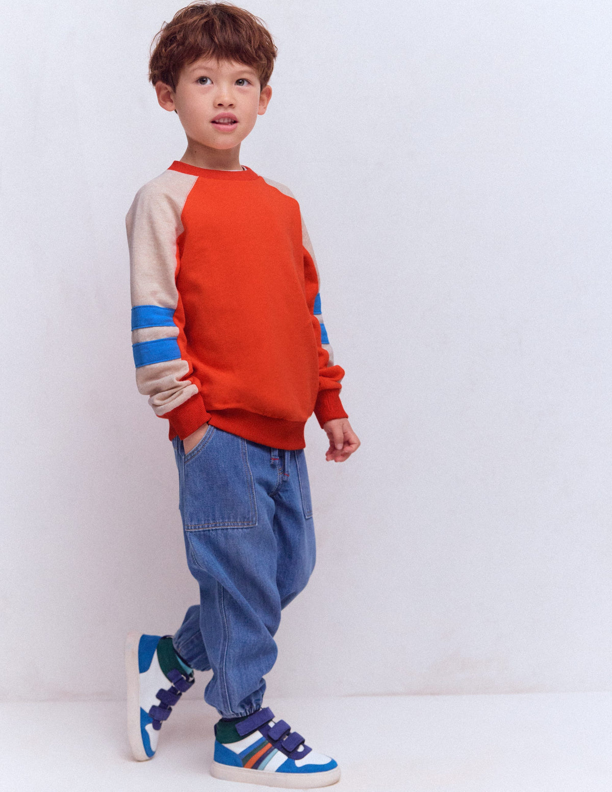 Colourblock Sleeve Sweatshirt-FIESTA COLOURBLOCK - Image 1