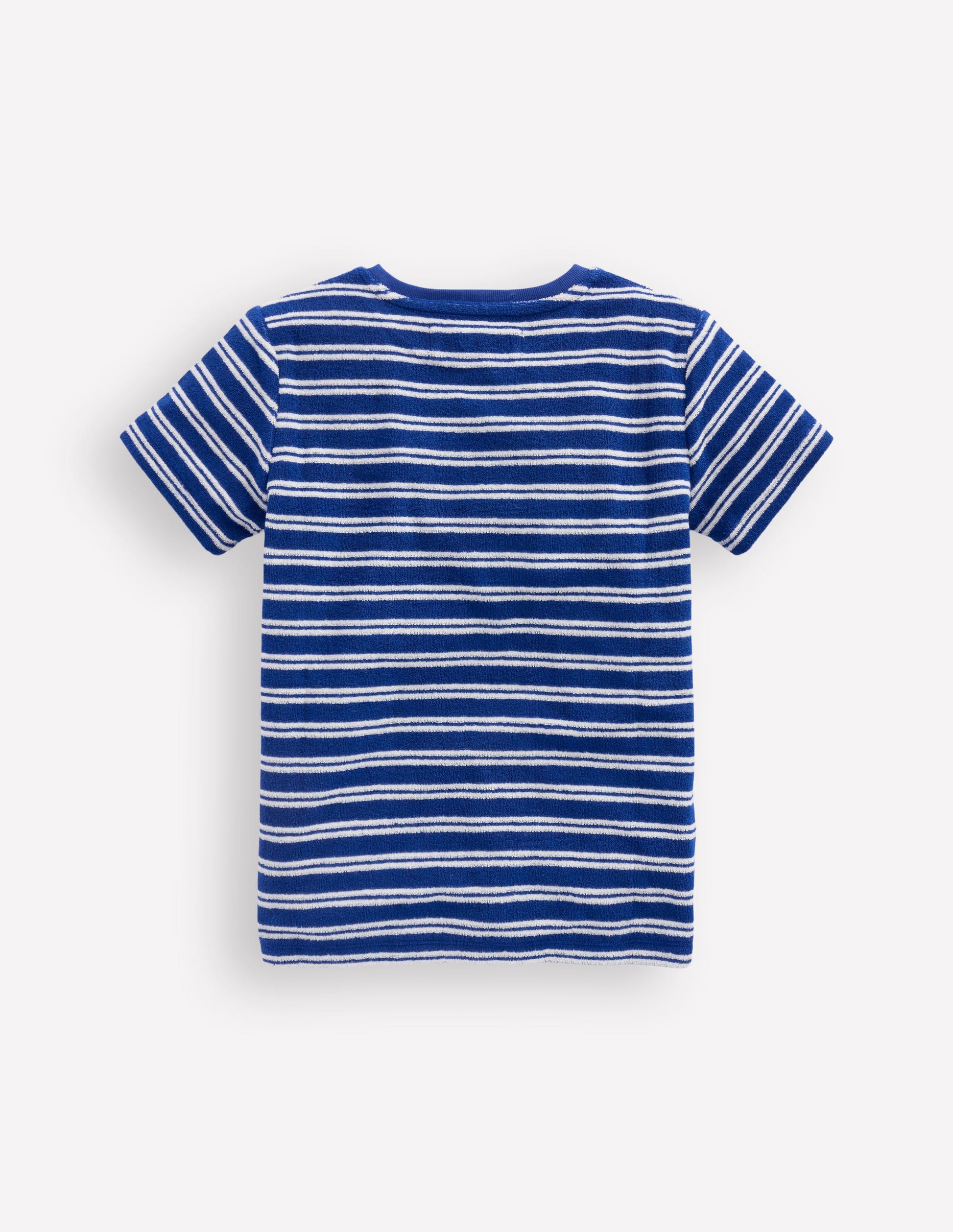 Short Sleeve Towelling T-shirt-Sapphire Blue/Ivory-2