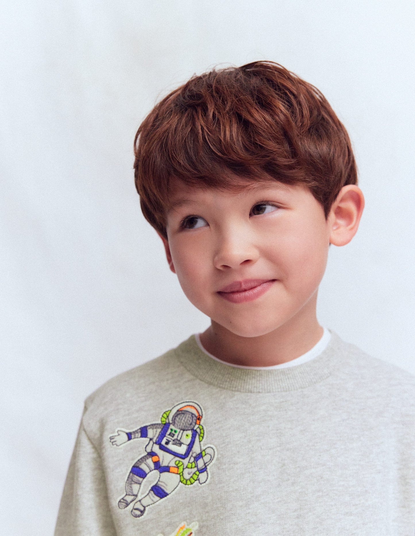 Badge Sweatshirt-GREY MARL