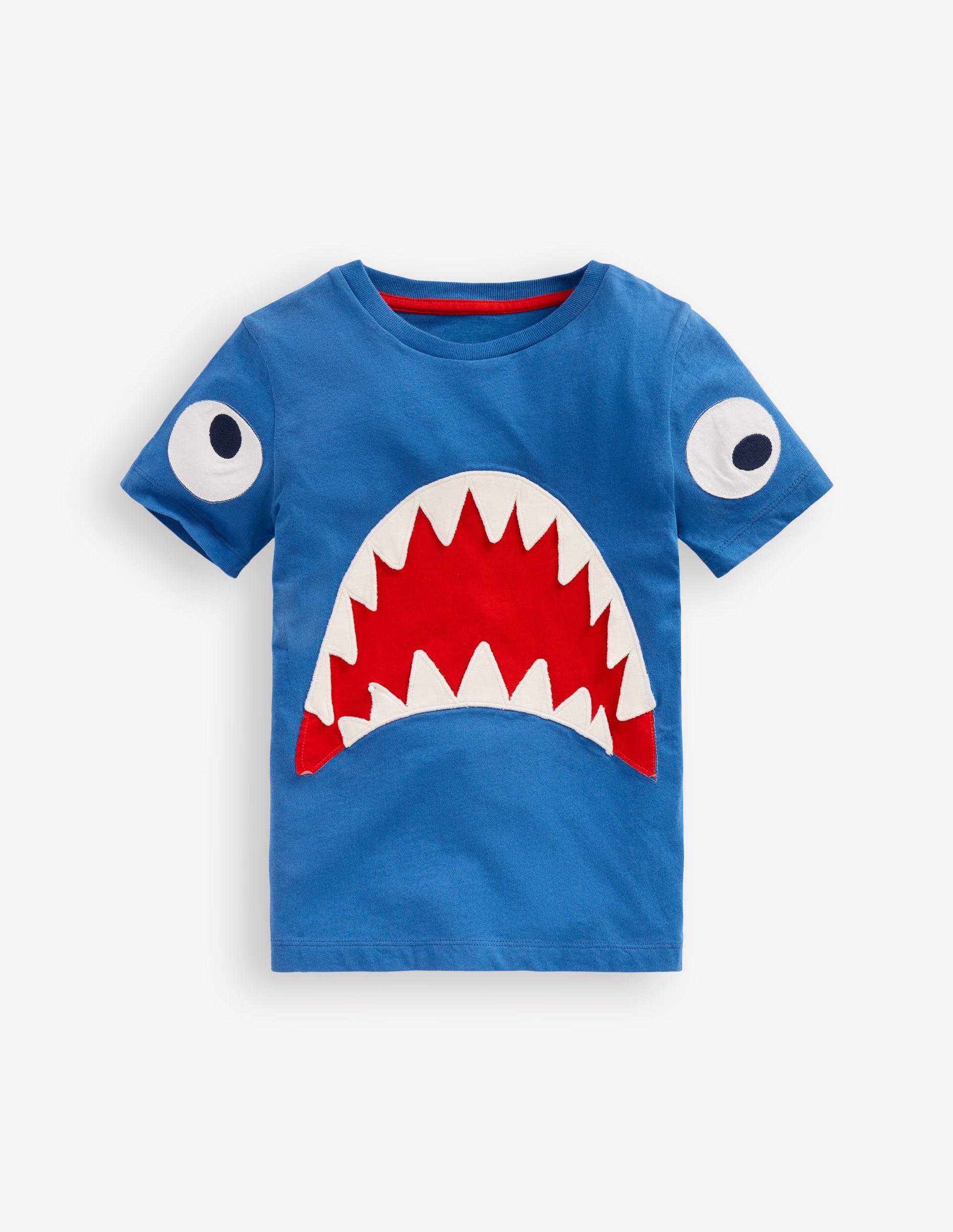 Short Sleeve Fun Appliqué Tee-Bluejay Shark-1
