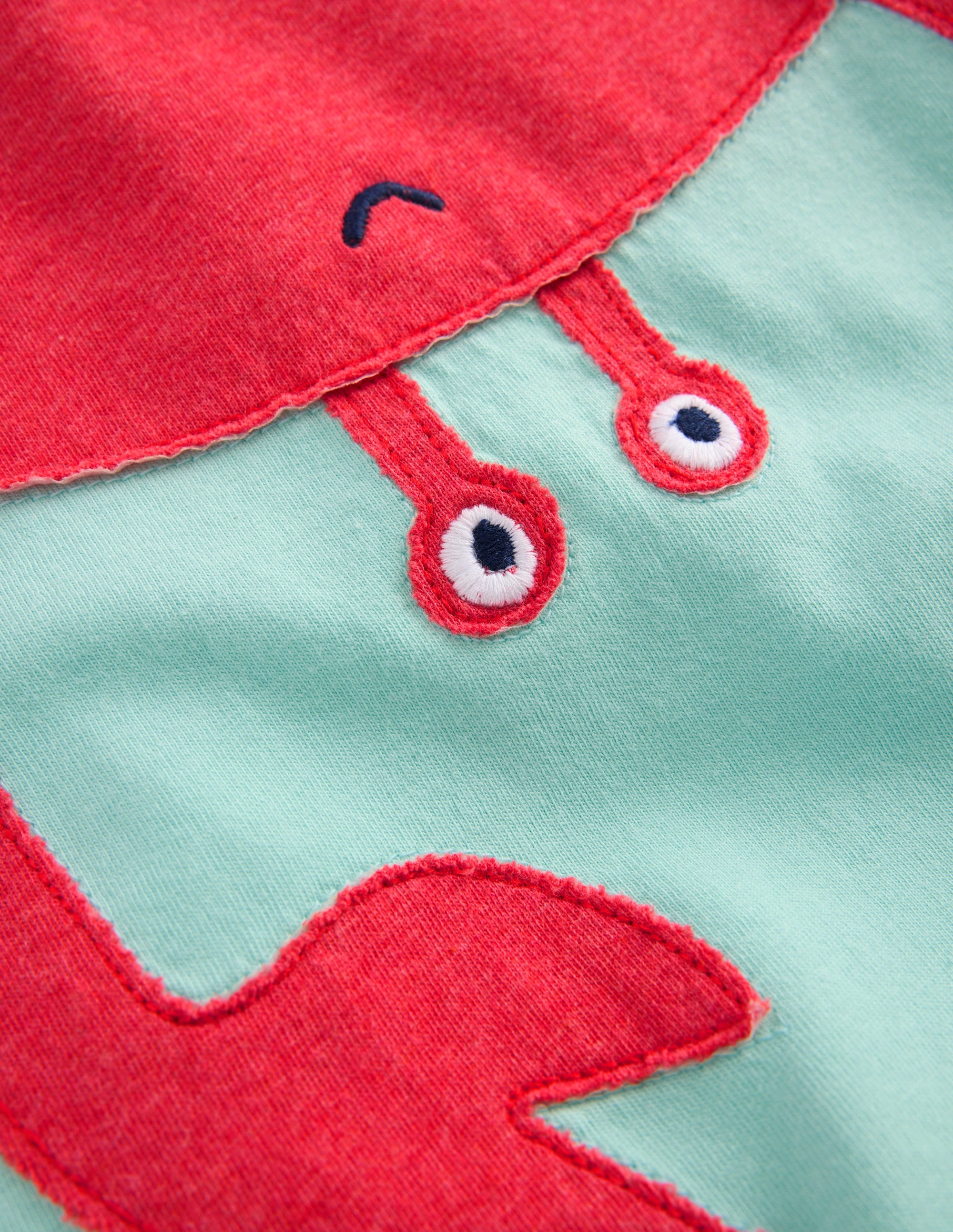 Short Sleeve Fun Appliqué Tee-Spearmint Crab - Image 3