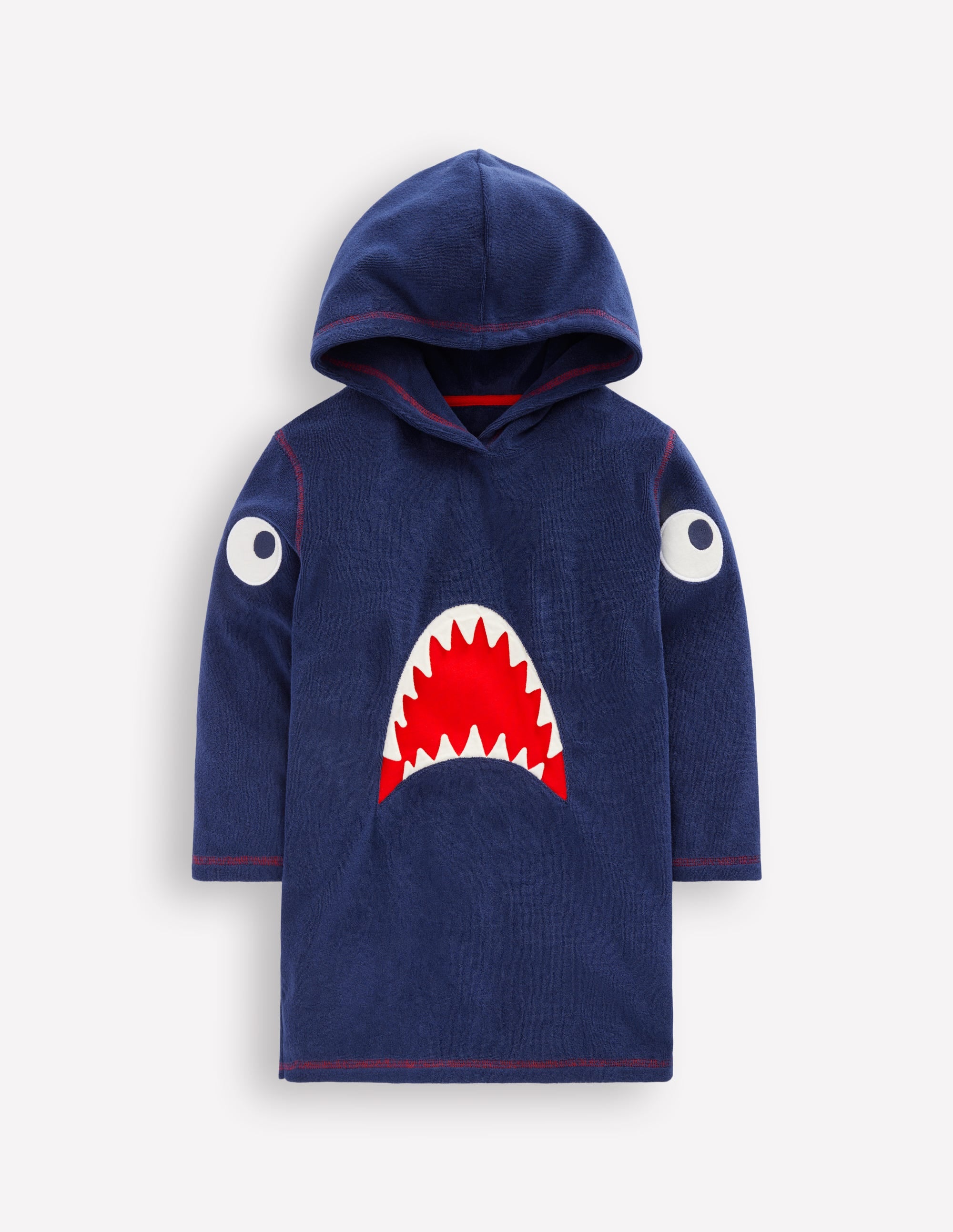 Appliqué Towelling Throw-on-Navy Shark - Image 1
