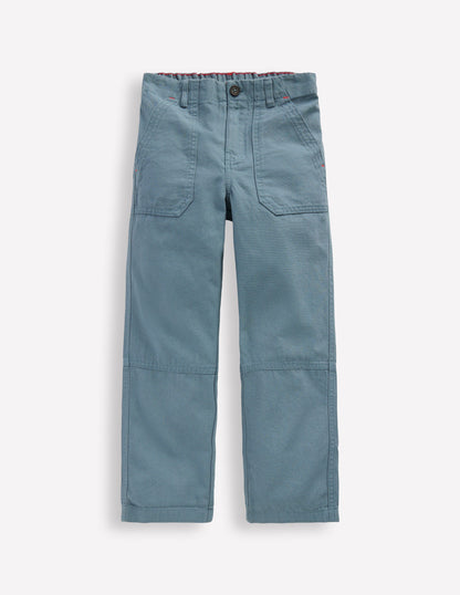 Canvas Carpenter Trousers-Blue Mirage-1