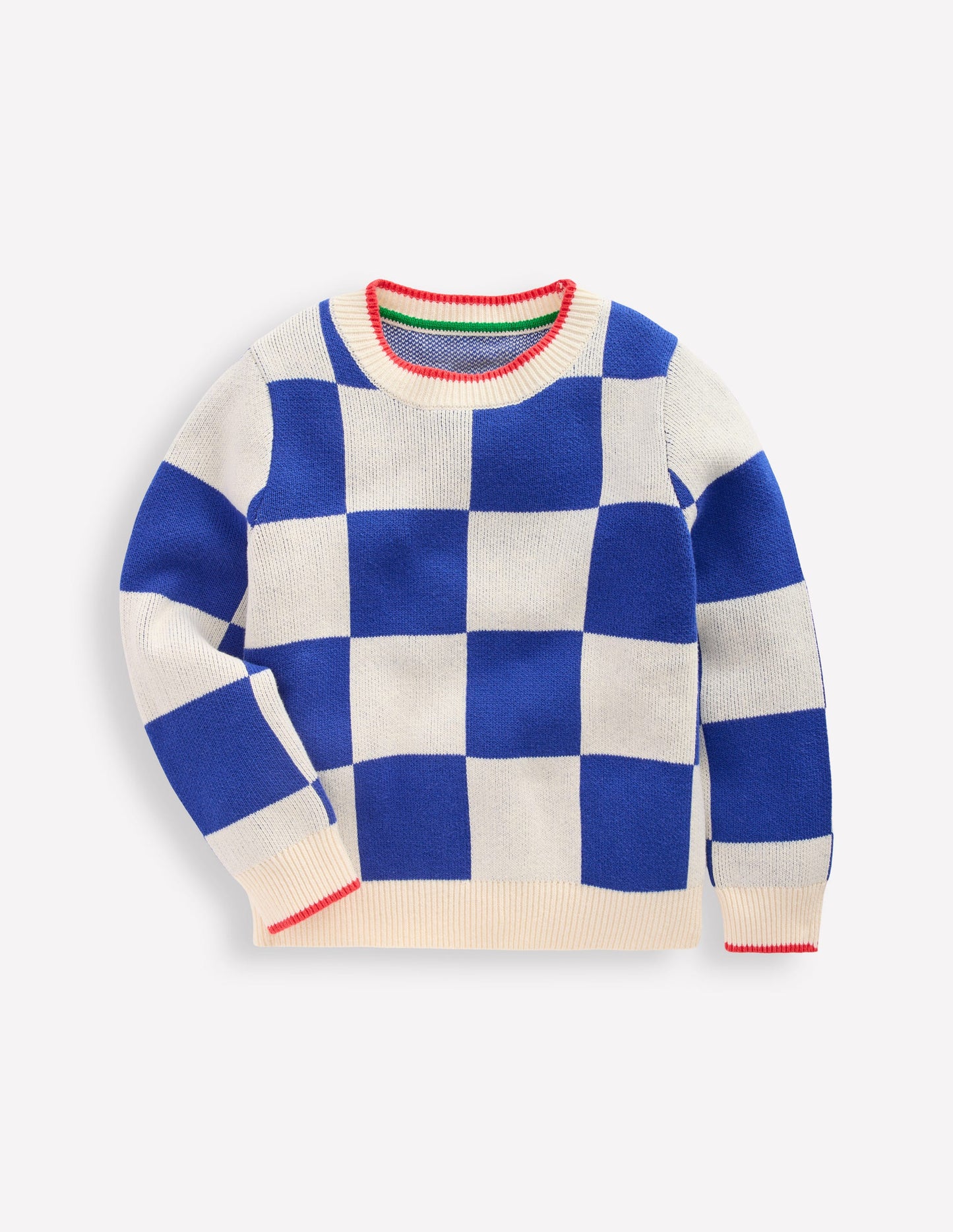 Graphic Sweater-Surf the Web Checkerboard