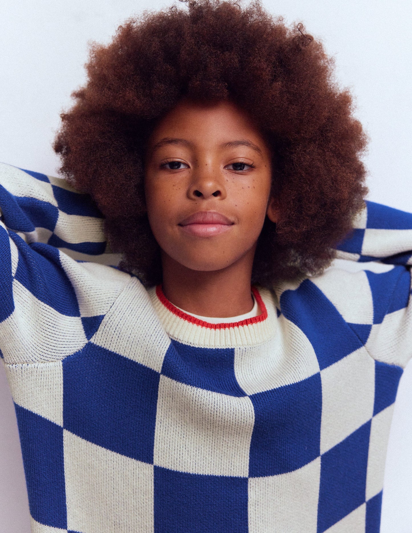 Graphic Sweater-Surf the Web Checkerboard