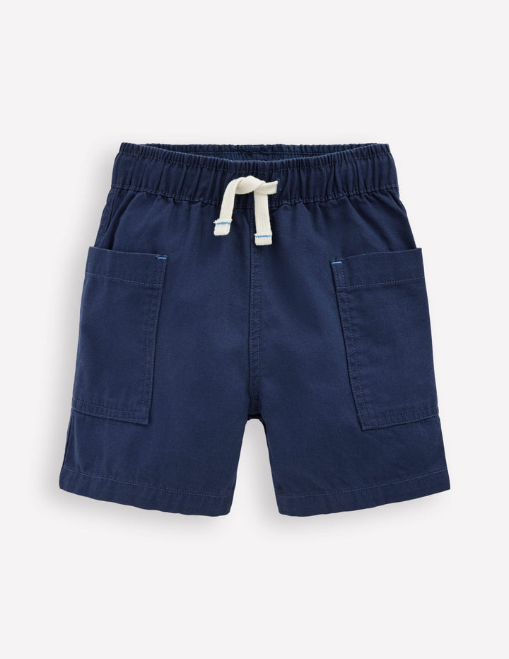 Cotton Pocket Shorts-Medieval Blue