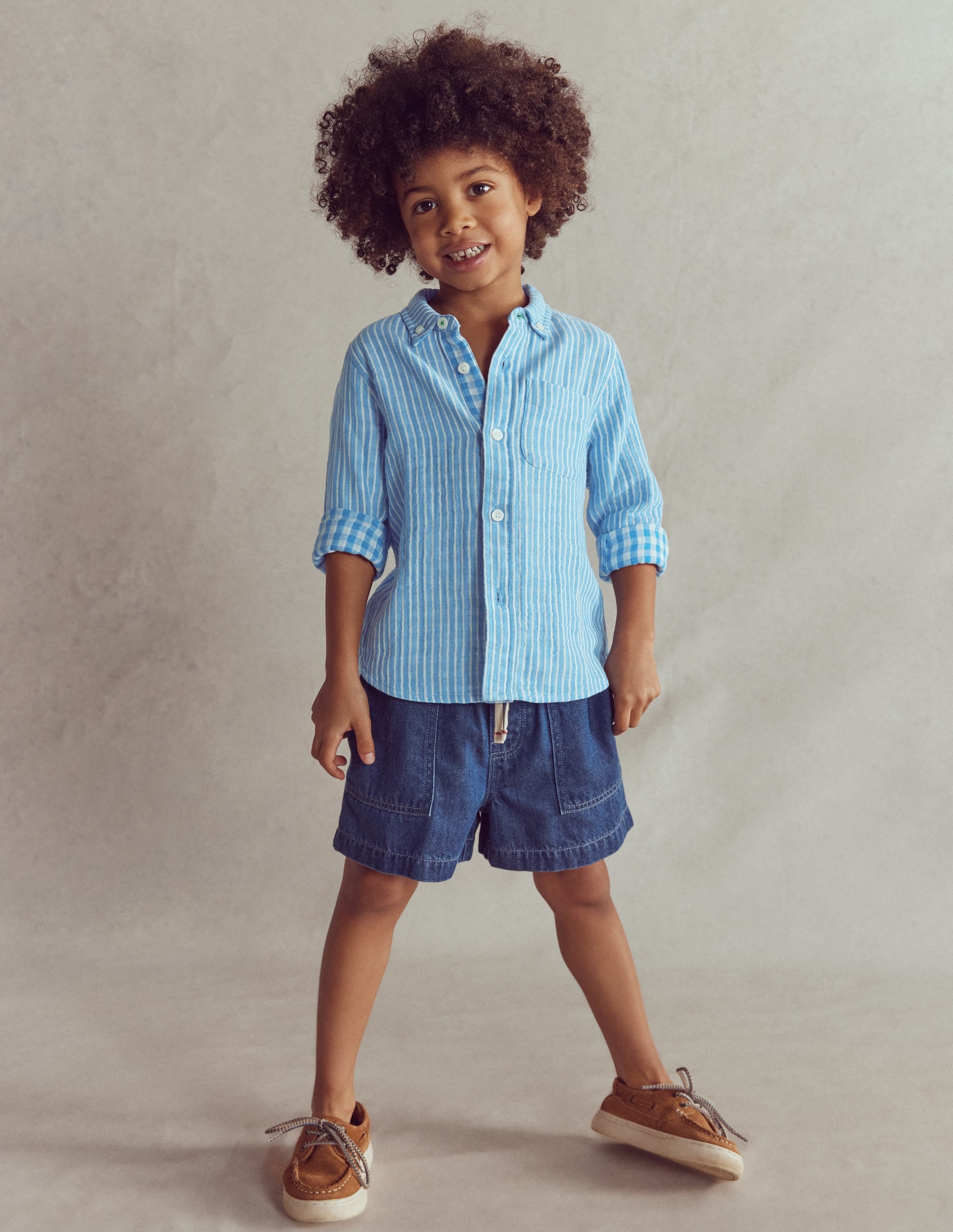 Soft Denim Shorts-Denim - Image 3
