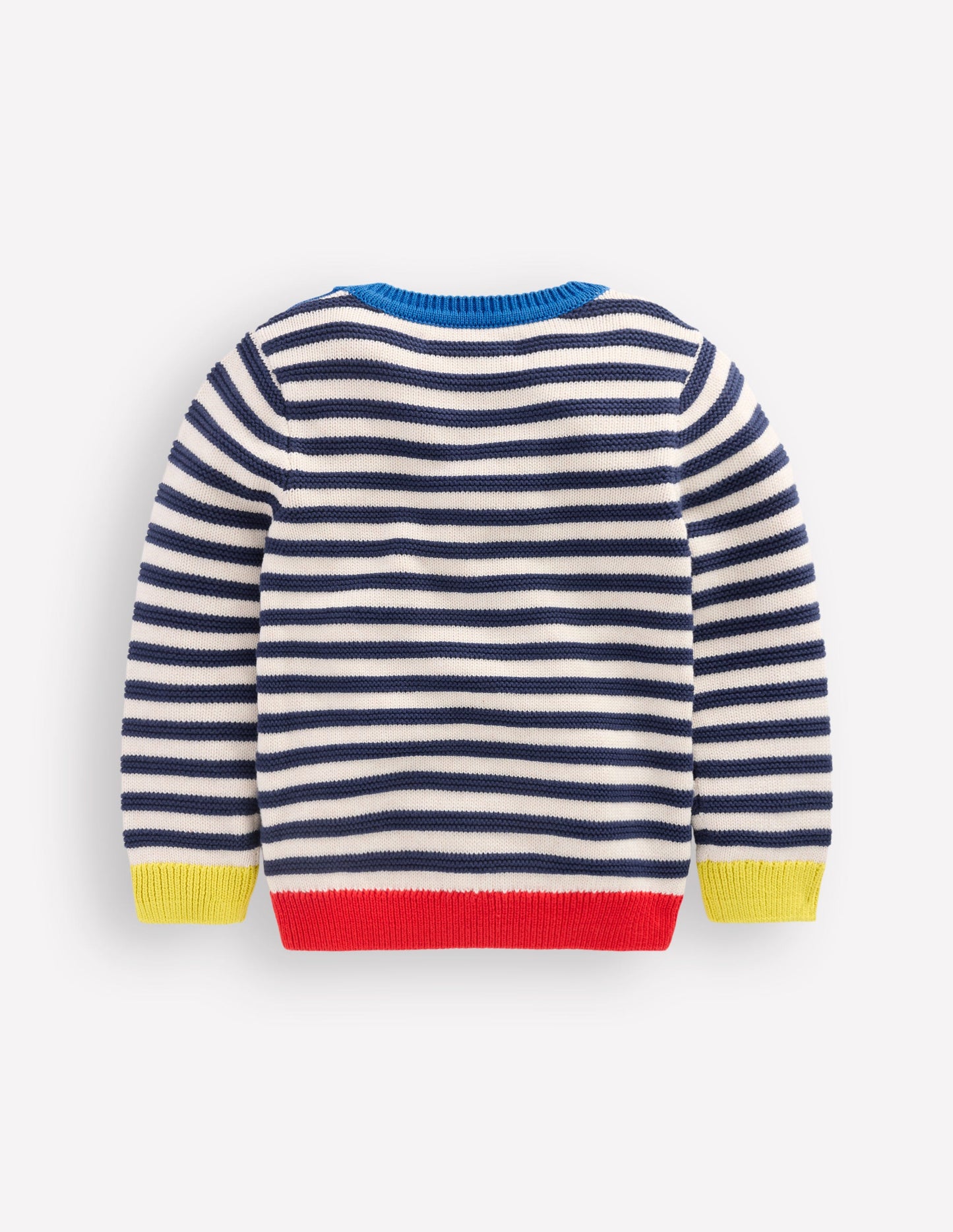 Chunky Sweater-Navy Marl and Ecru Stripe