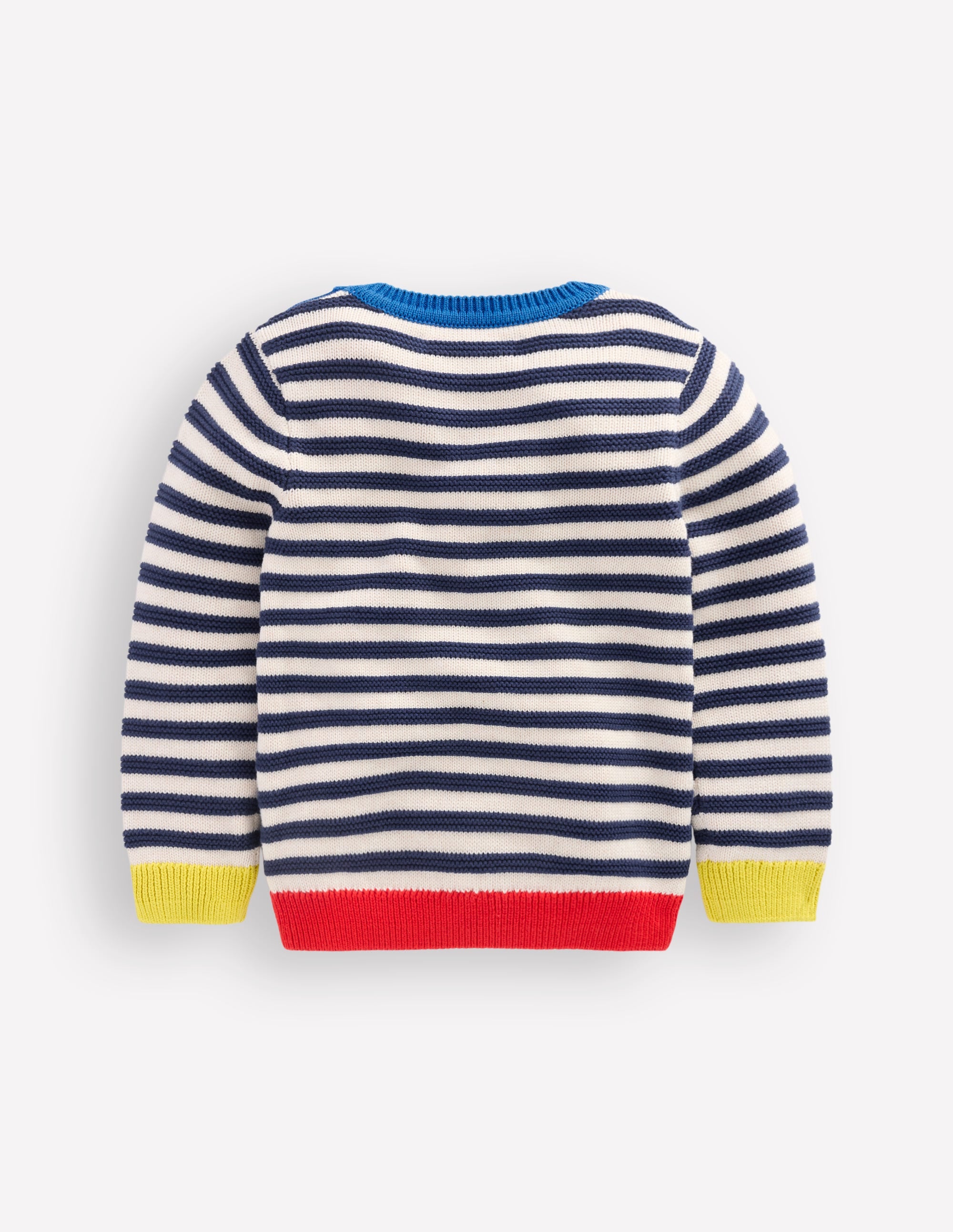 Chunky Sweater-Navy Marl and Ecru Stripe - Image 5