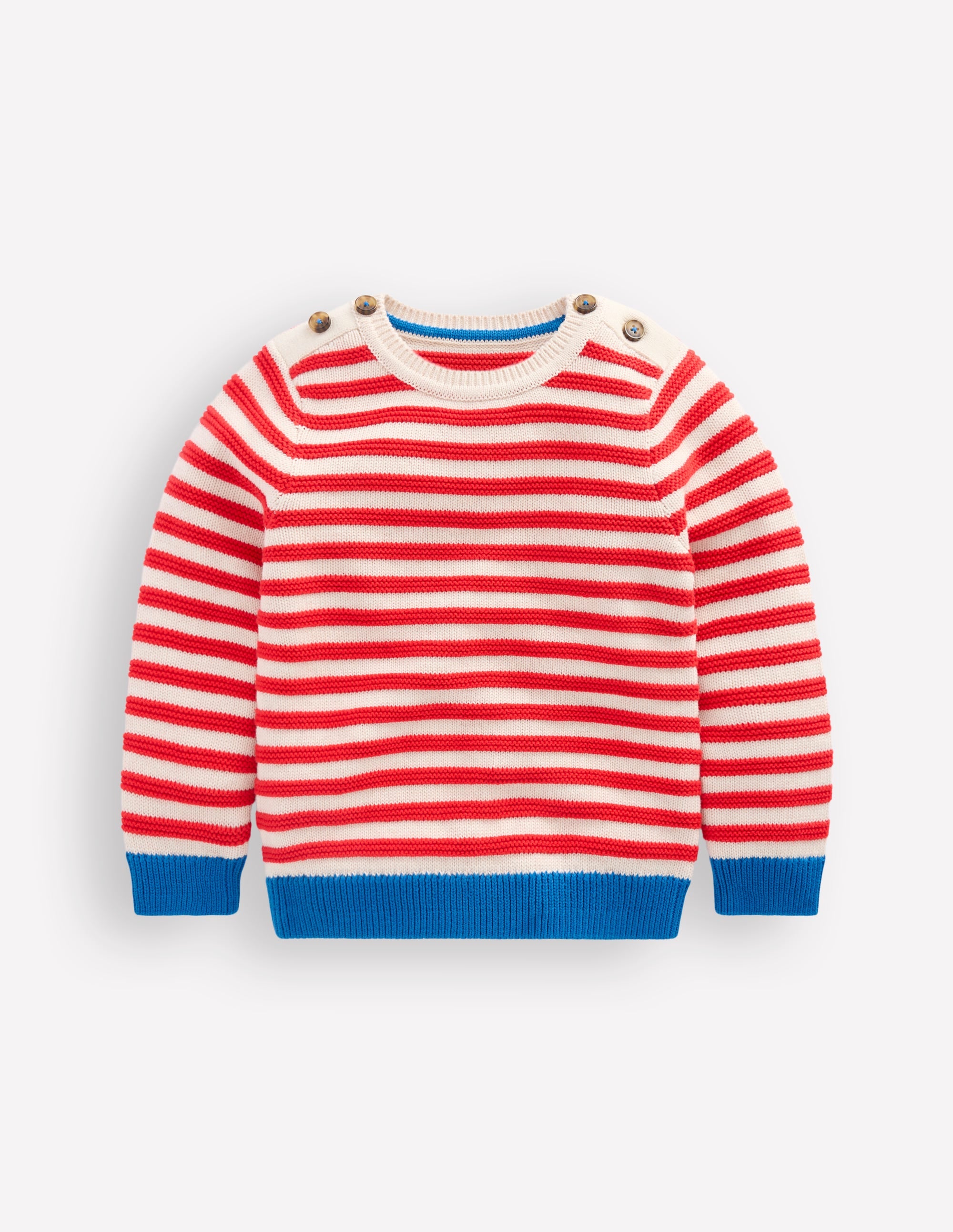 Chunky Sweater-High Risk Red/Ecru Marl Stripe - Image 4