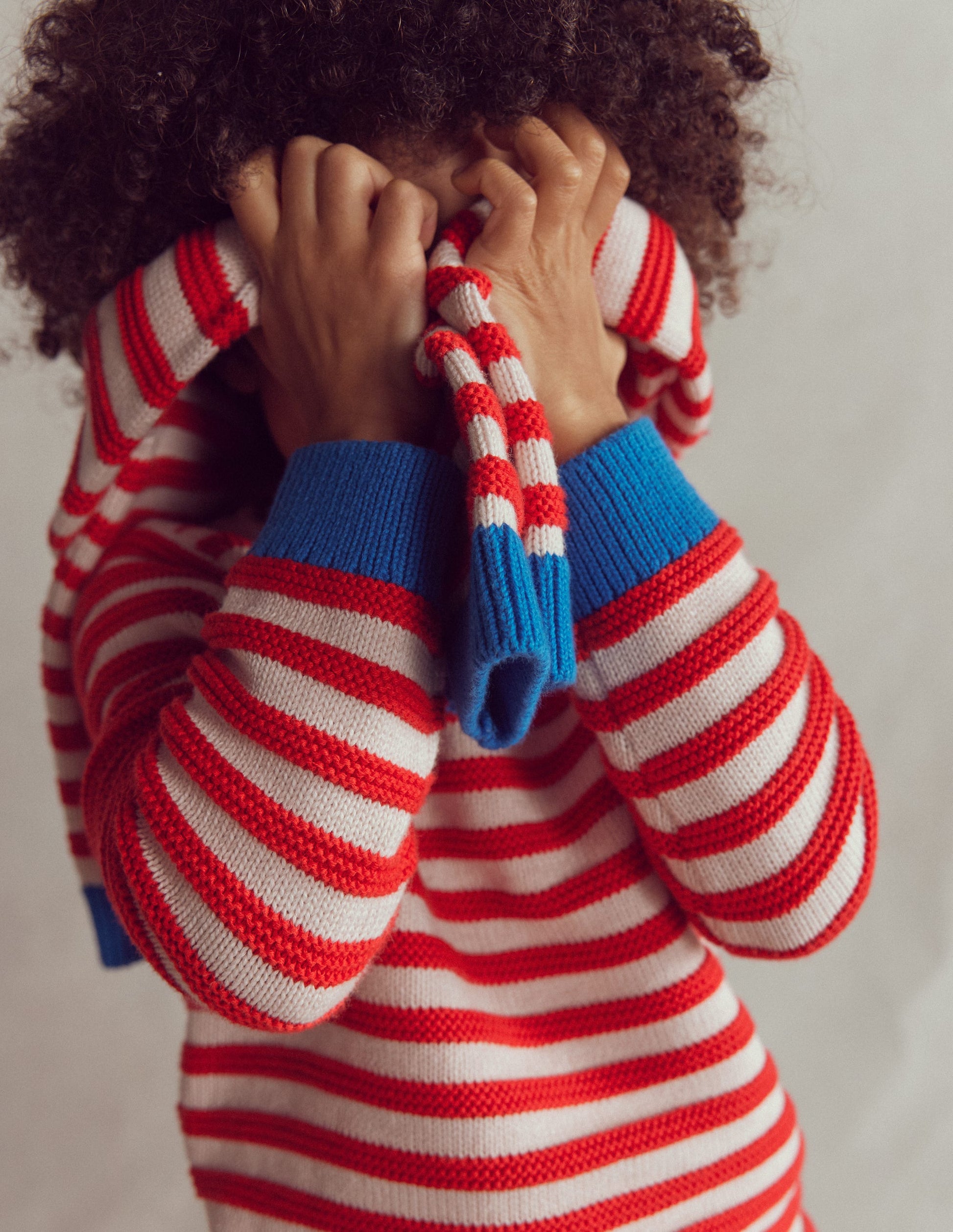 Chunky Sweater-High Risk Red/Ecru Marl Stripe-2