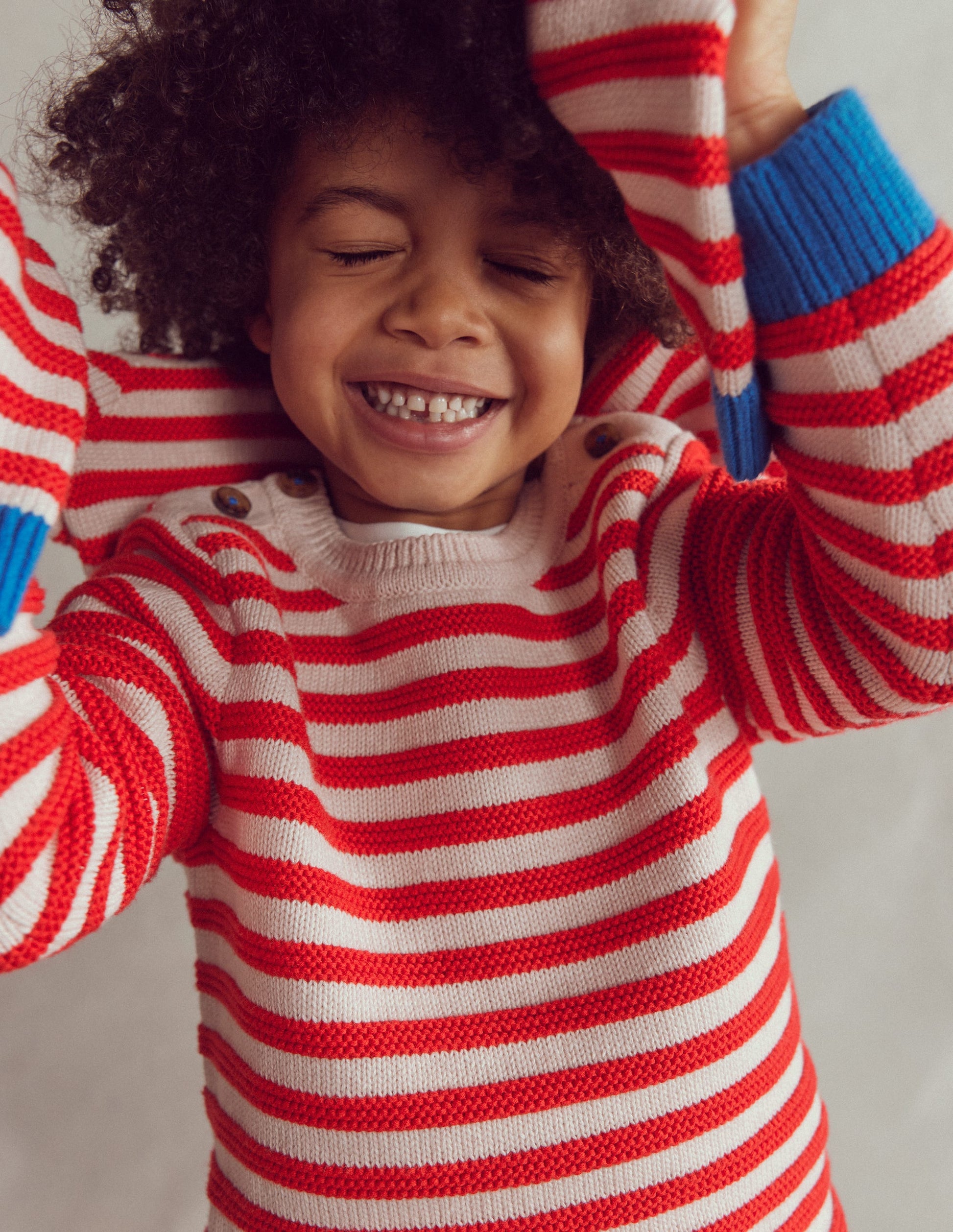 Chunky Sweater-High Risk Red/Ecru Marl Stripe-3