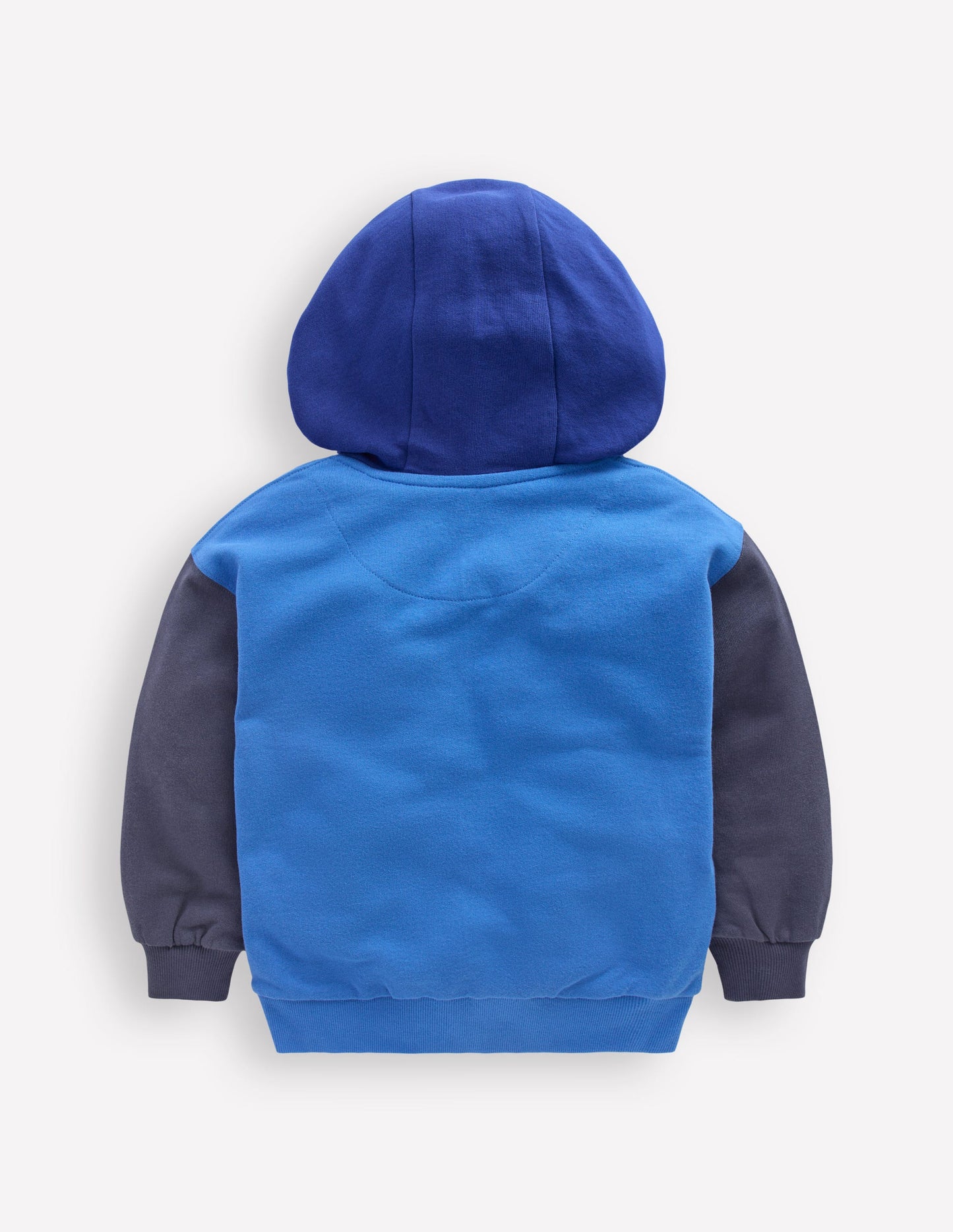 Colourblock Zip-through Hoodie-Blue Hotch