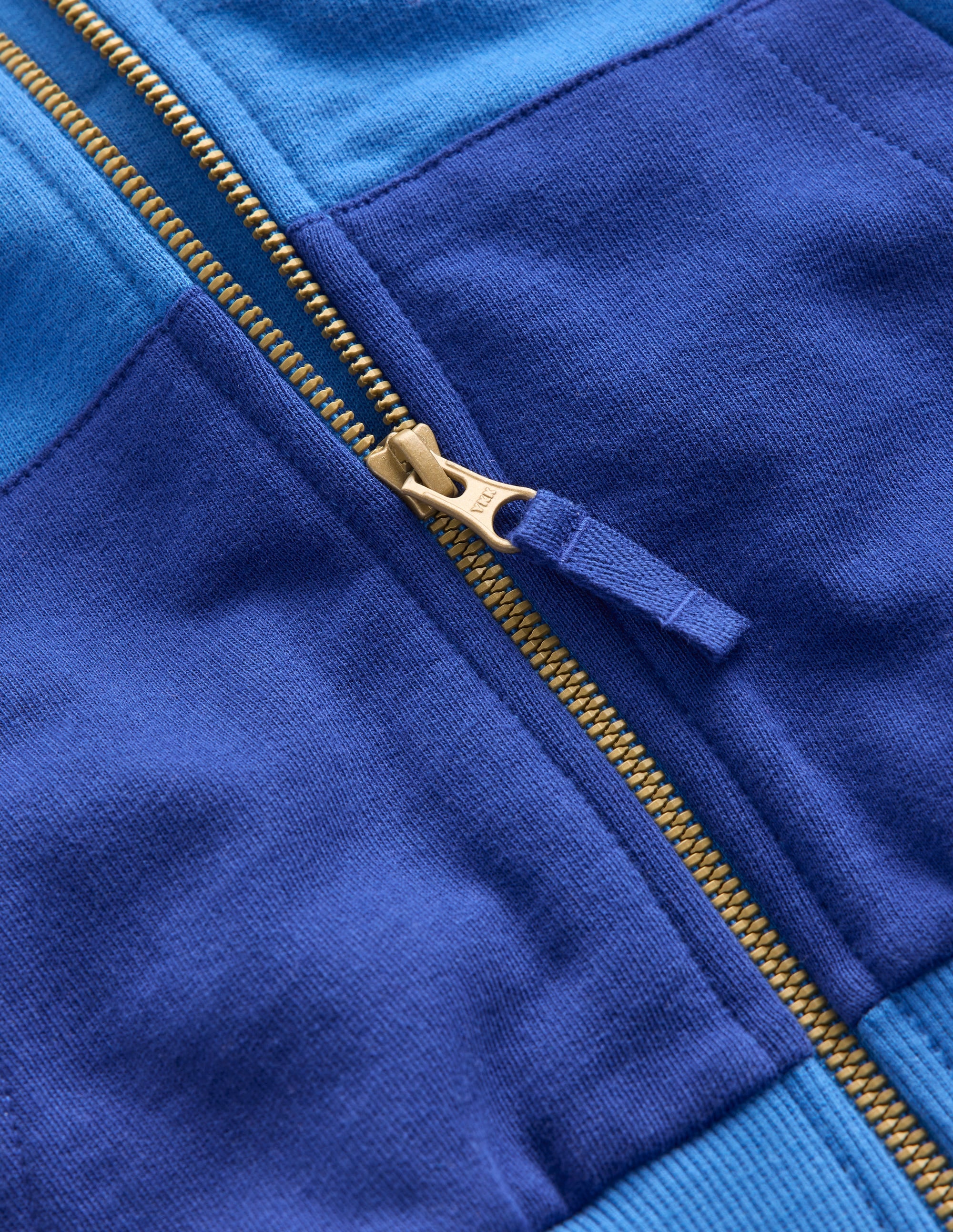 Colourblock Zip-through Hoodie-Blue Hotch - Image 3
