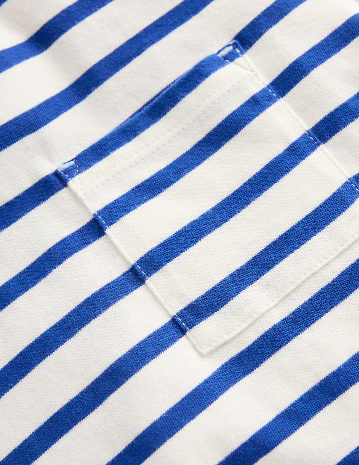 Layered Look T-shirt-Bright Blue/Ivory - Image 3