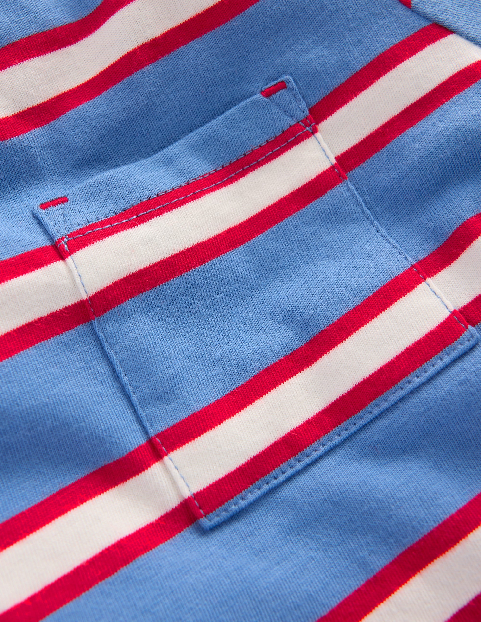 Layered Look T-shirt-Blue/Red - Image 3