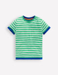 Layered Look T-shirt-Pea Green/Ivory