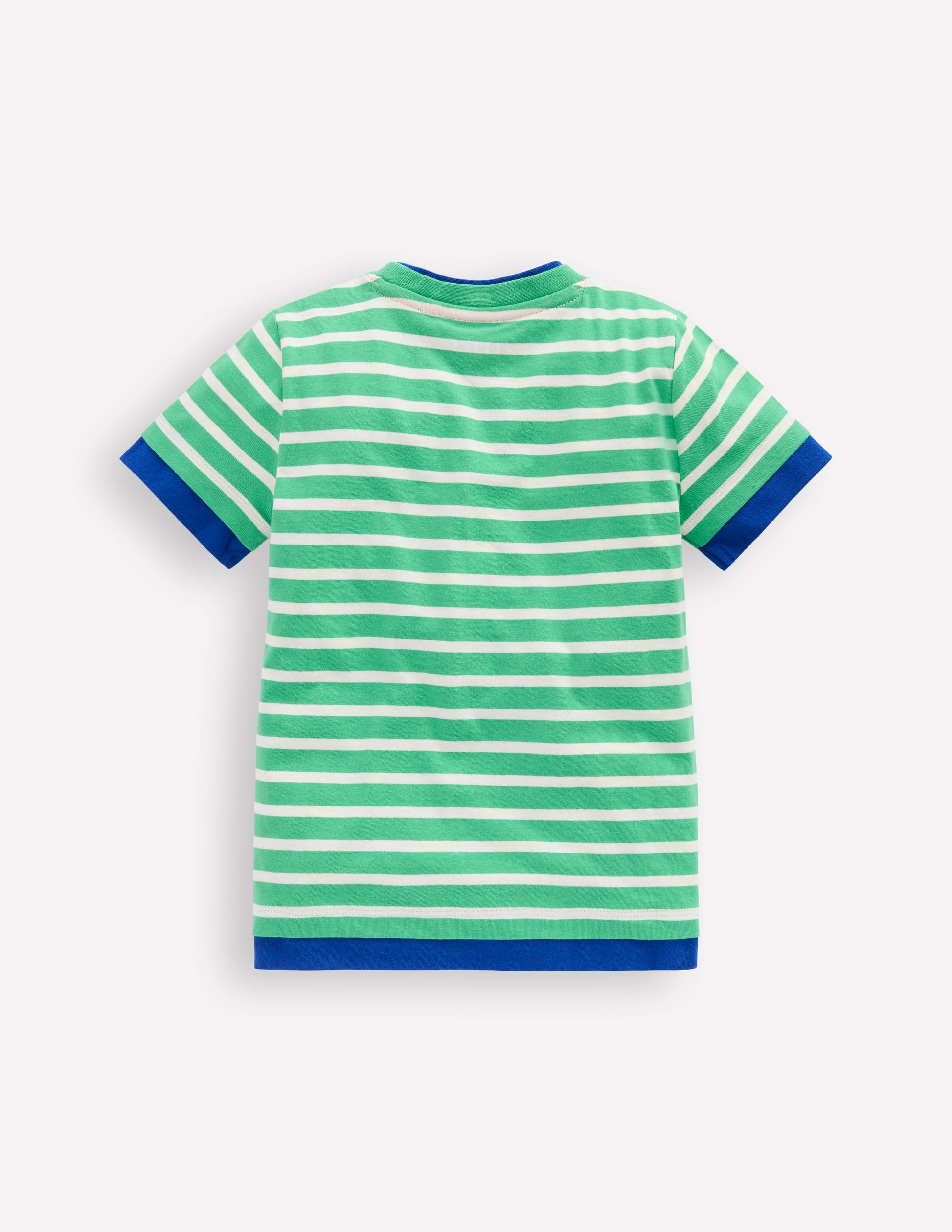 Layered Look T-shirt-Pea Green/Ivory-2