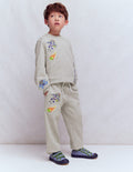 Badge Sweatpants-Grey Space
