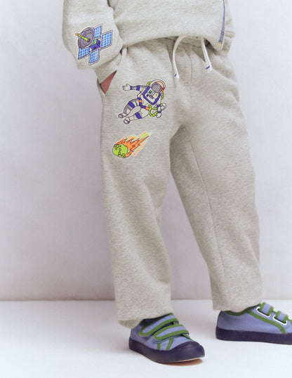 Badge Sweatpants-Grey Space-3