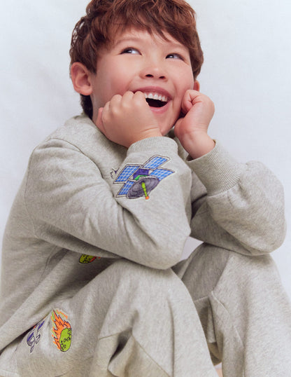 Badge Sweatpants-Grey Space-4