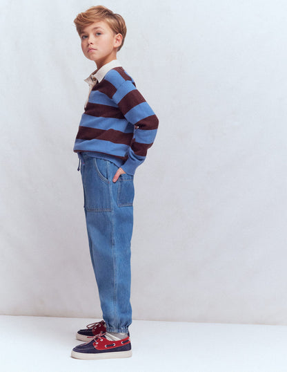 Pull-on Cuffed Jeans-Mid Vintage-1