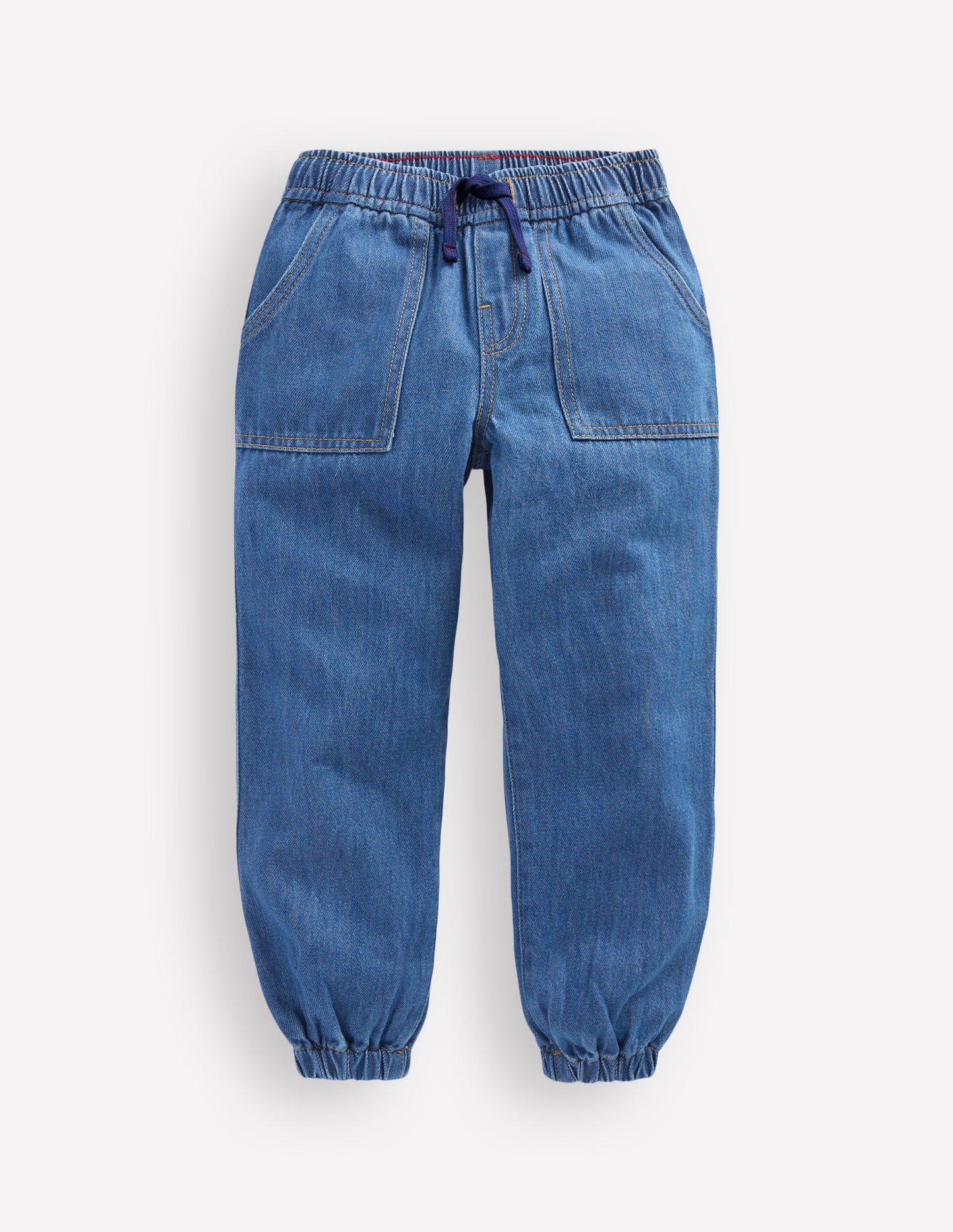 Pull-on Cuffed Jeans-Mid Vintage