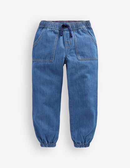 Pull-on Cuffed Jeans-Mid Vintage-6