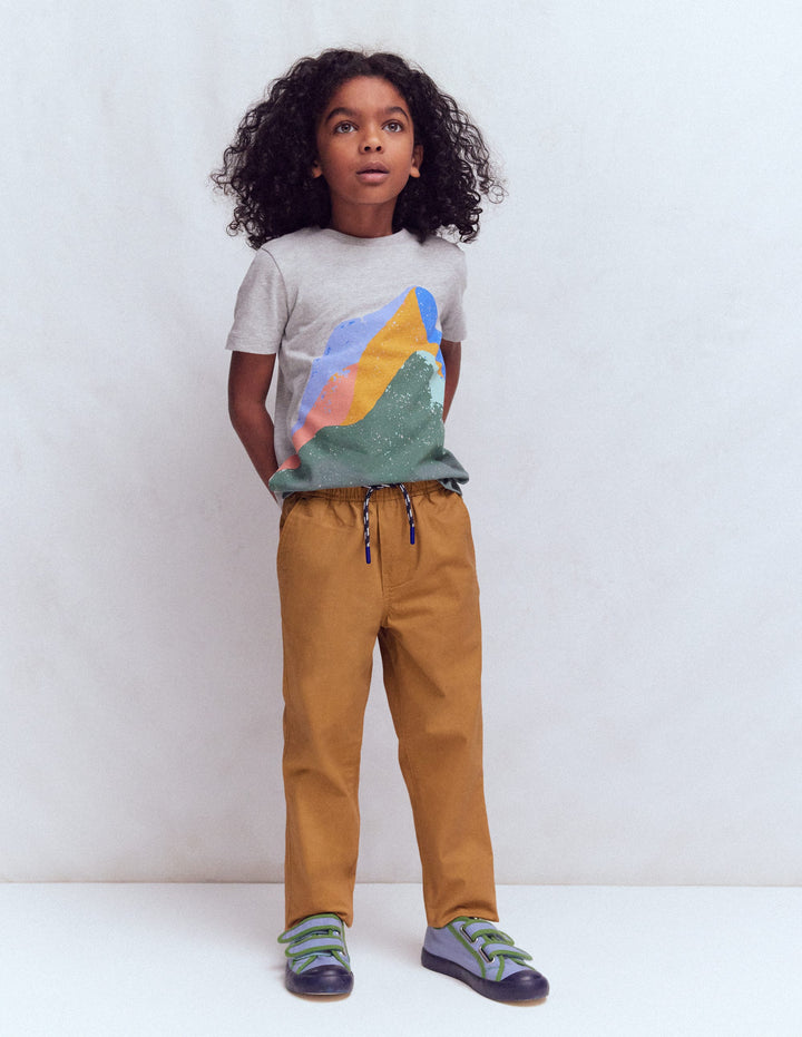 Slim Pull-on Pants-Butterscotch Brown