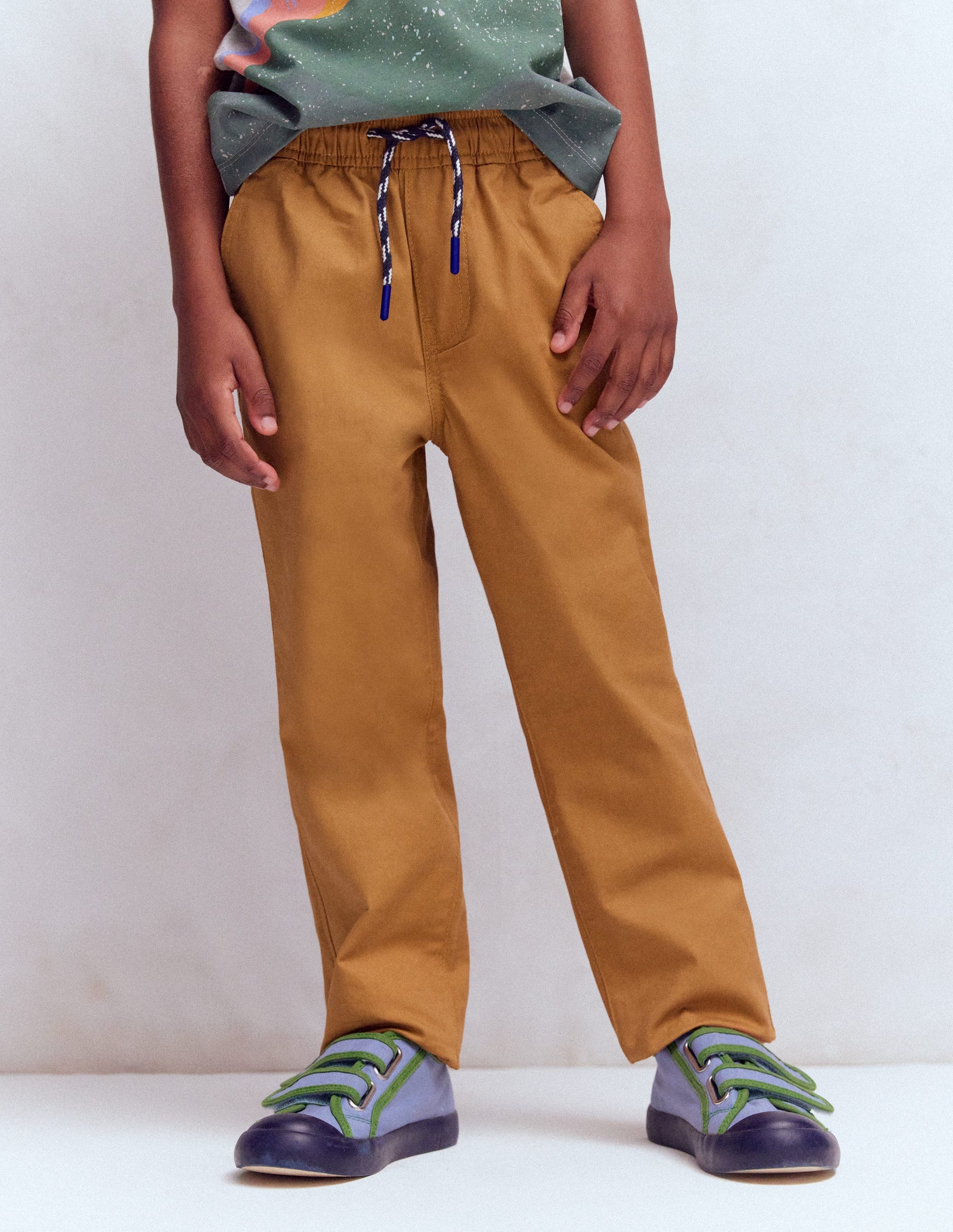Slim Pull-on Pants-Butterscotch Brown-4