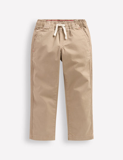 Slim Pull-on Pants-Greige-5