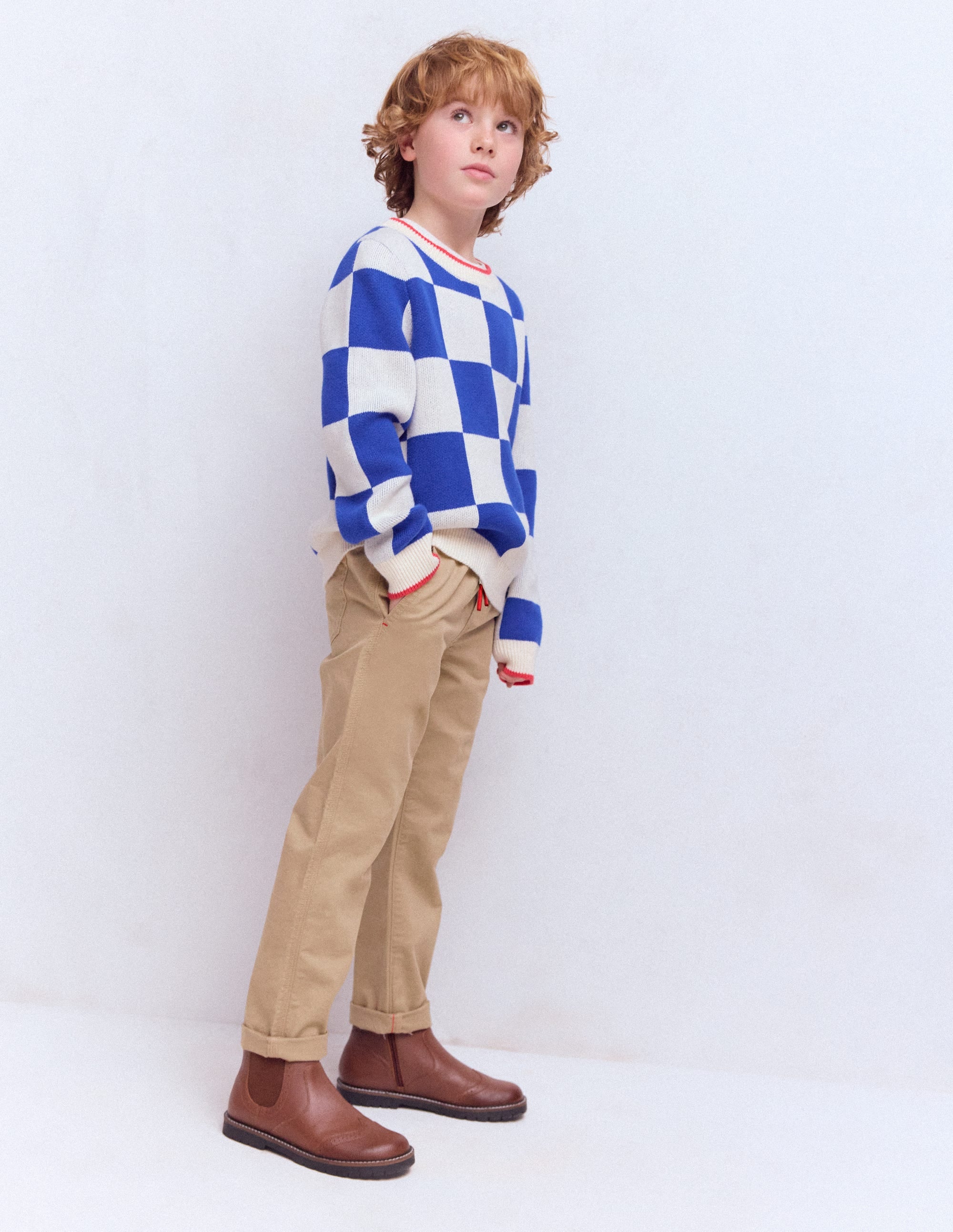 Slim Pull-on Pants-Greige - Image 1