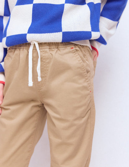 Slim Pull-on Pants-Greige-2