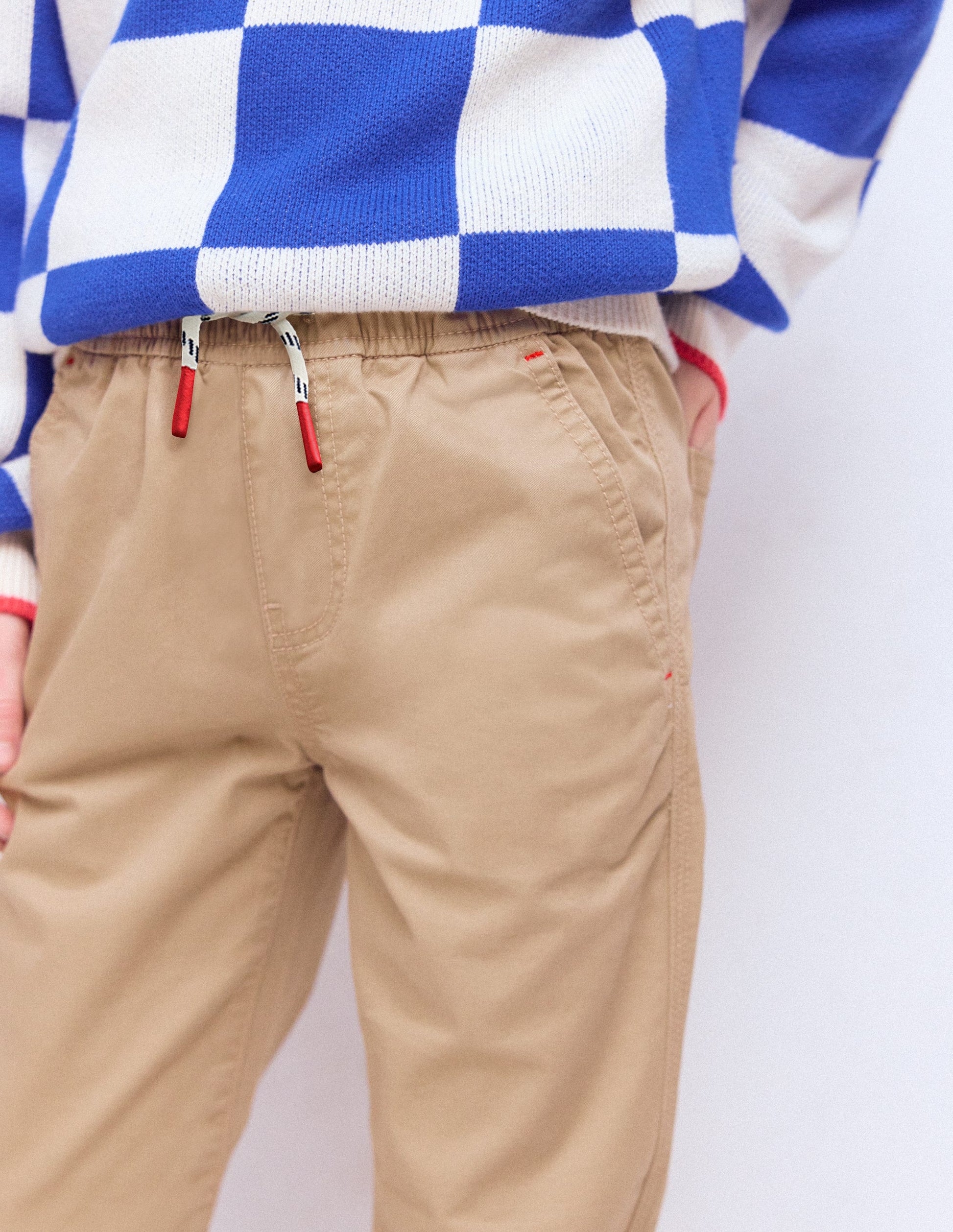 Slim Pull-on Pants-Greige-2