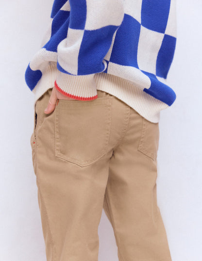 Slim Pull-on Pants-Greige-3