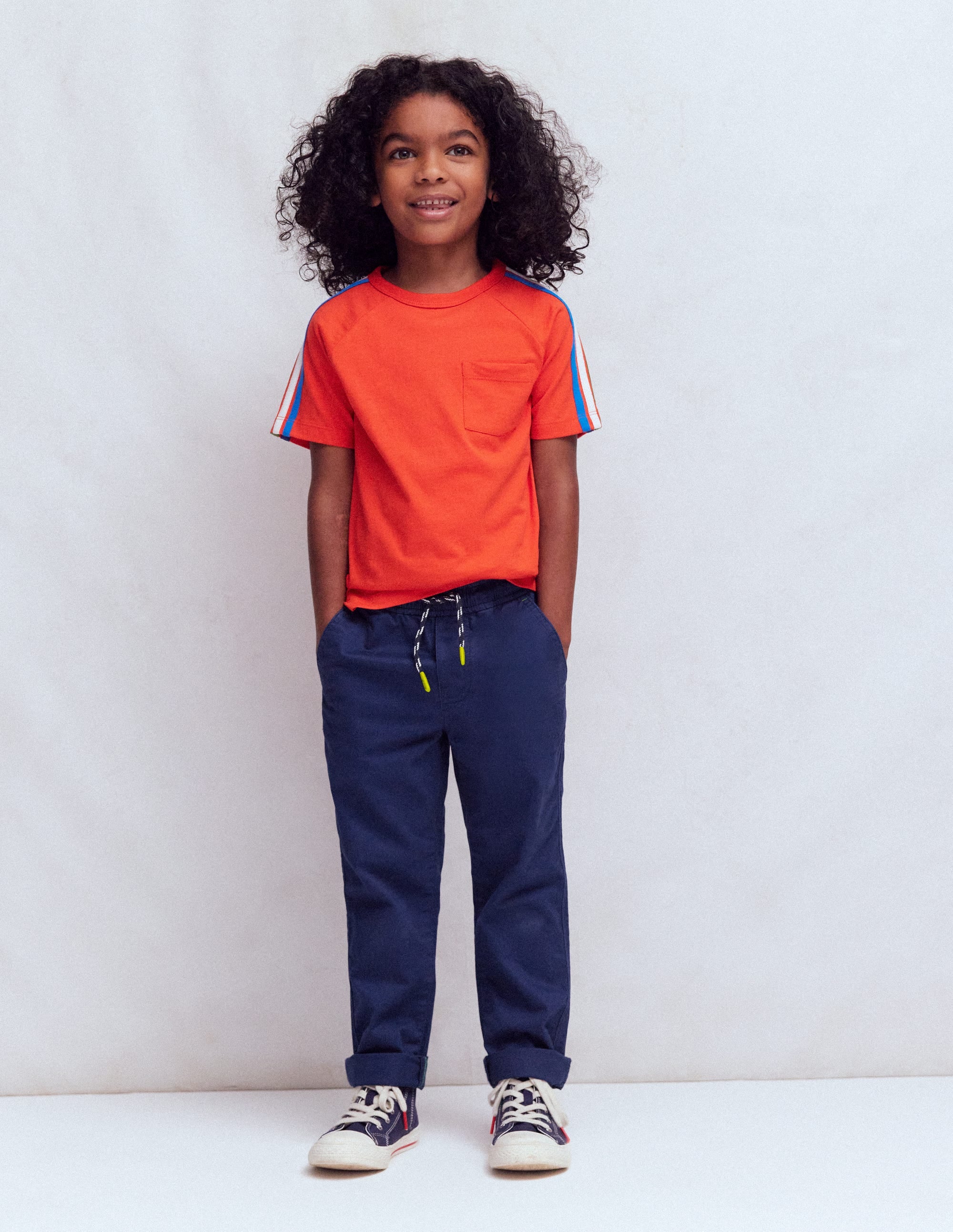 Slim Pull-on Pants-College Navy - Image 1
